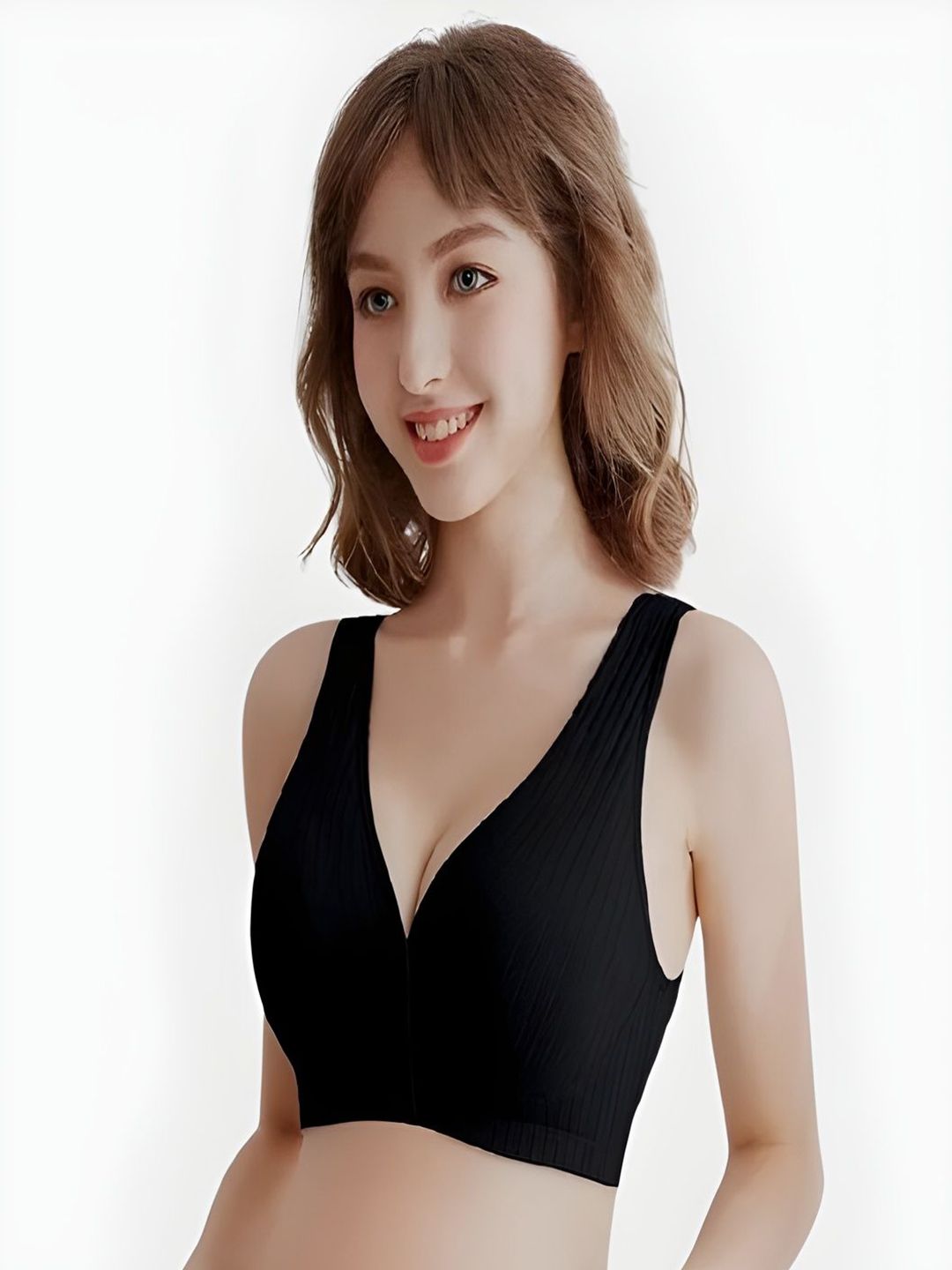 WAVE FASHION Ribbed Medium Coverage Lightly Padded Cotton Maternity Bra