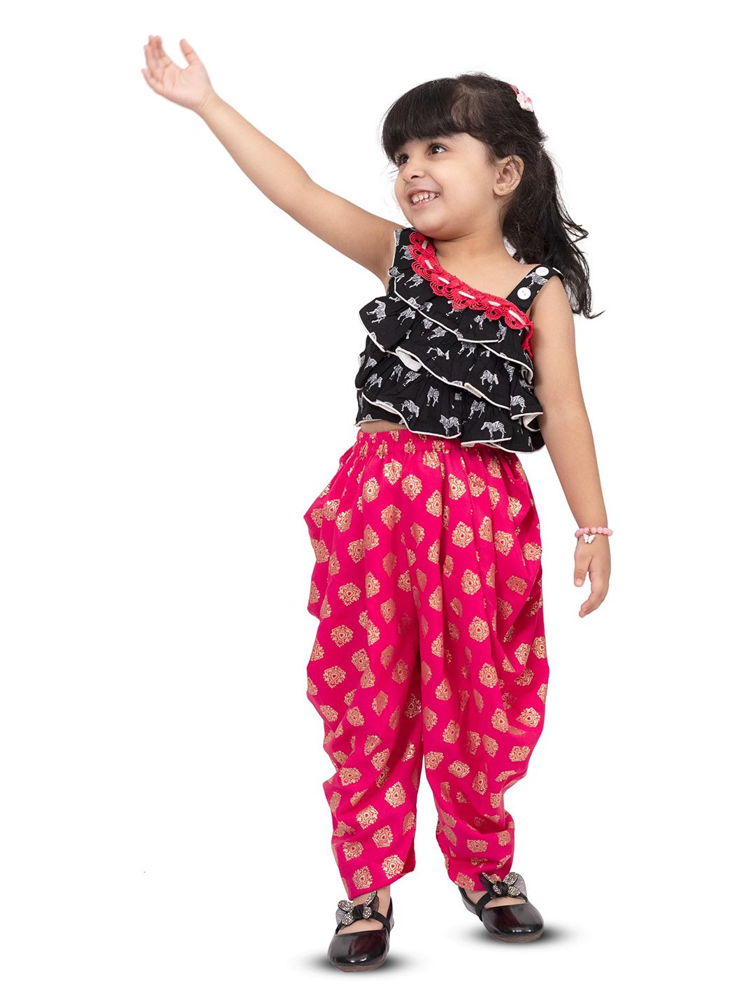 Twisha Girls Printed Top With Dhoti Pants-image-28