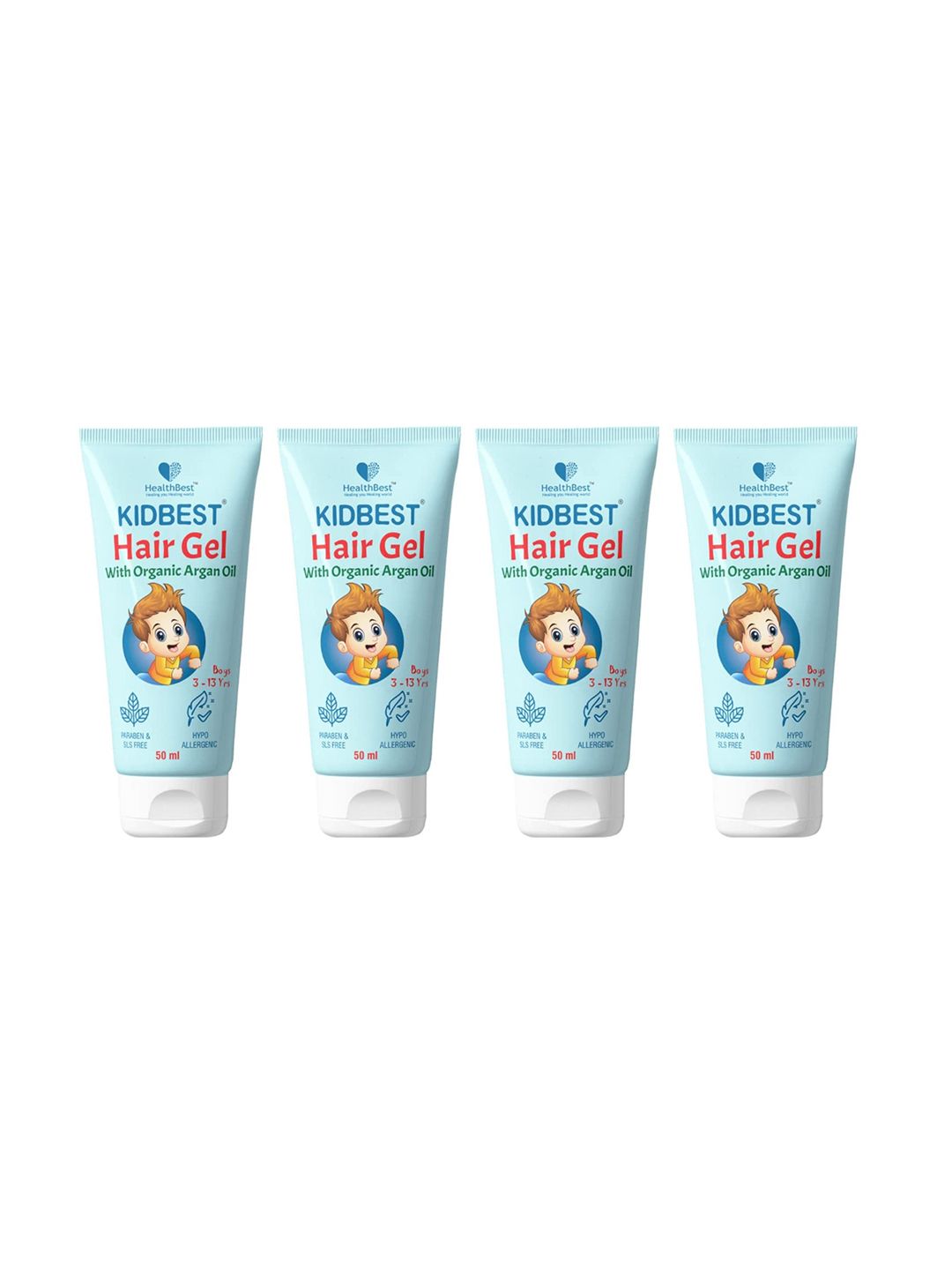 HealthBest Set Of 4 Kidbest Hair Gel With Organic Argan Oil - 50 ml Each-image-12