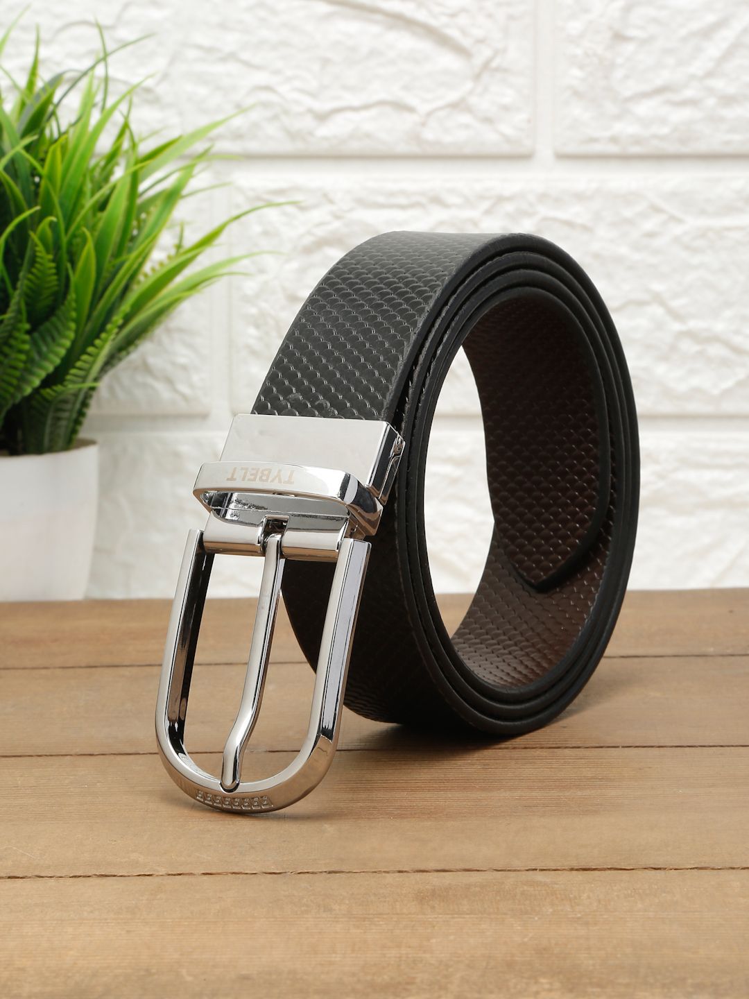 TYBELT Men Textured Leather Reversible Formal Belt-picture-19