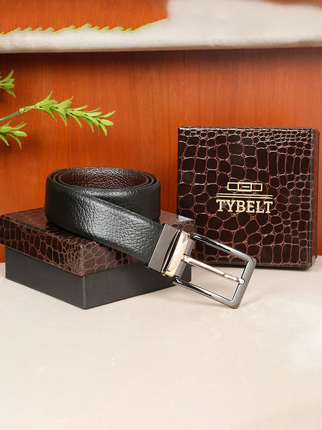 TYBELT Men Textured Leather Reversible Formal Belt-picture-15