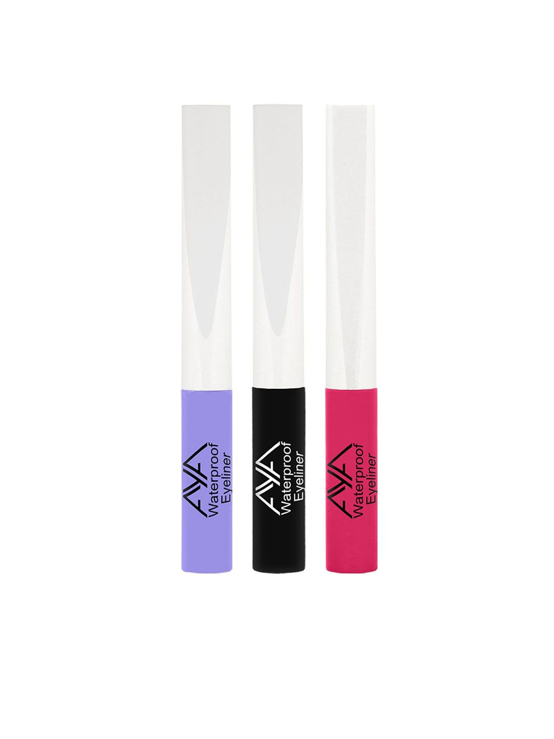 AYA Set Of 3 Long-Lasting Waterproof Liquid Eyeliner - 5ml Each - Kohl Black - Pink - Plum-image-15