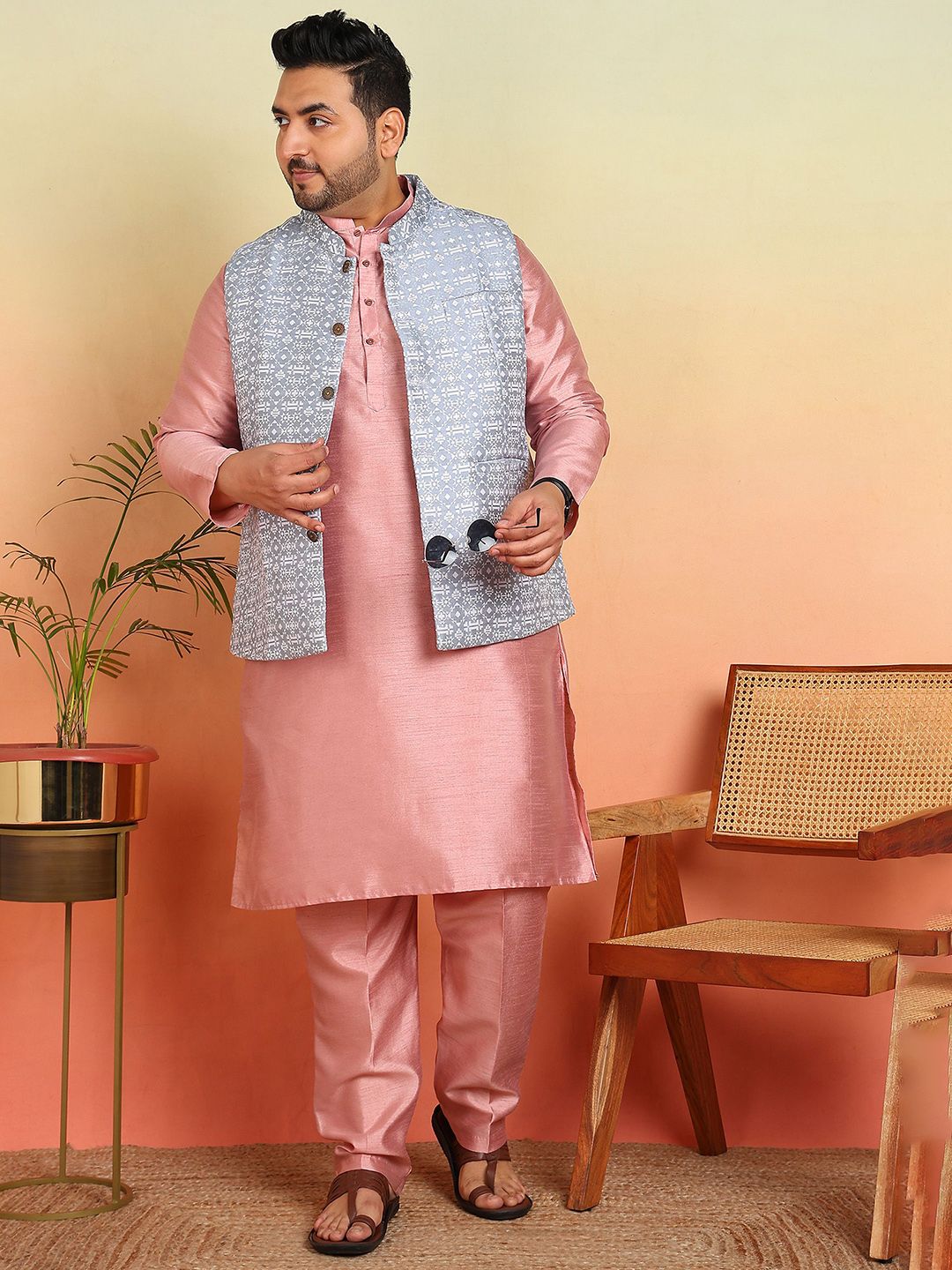 Sztori Woven Design Nehru Jacket-picture-48