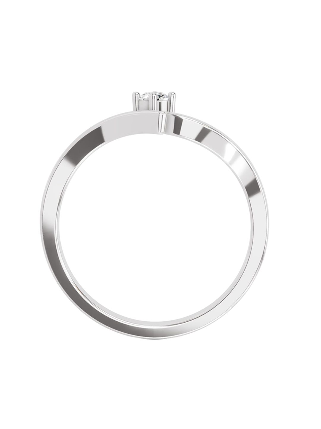 Sparkles Lab Grown Diamond 0.07 Carat Round Solitaire Ring 14K ( Ring Size - 5)