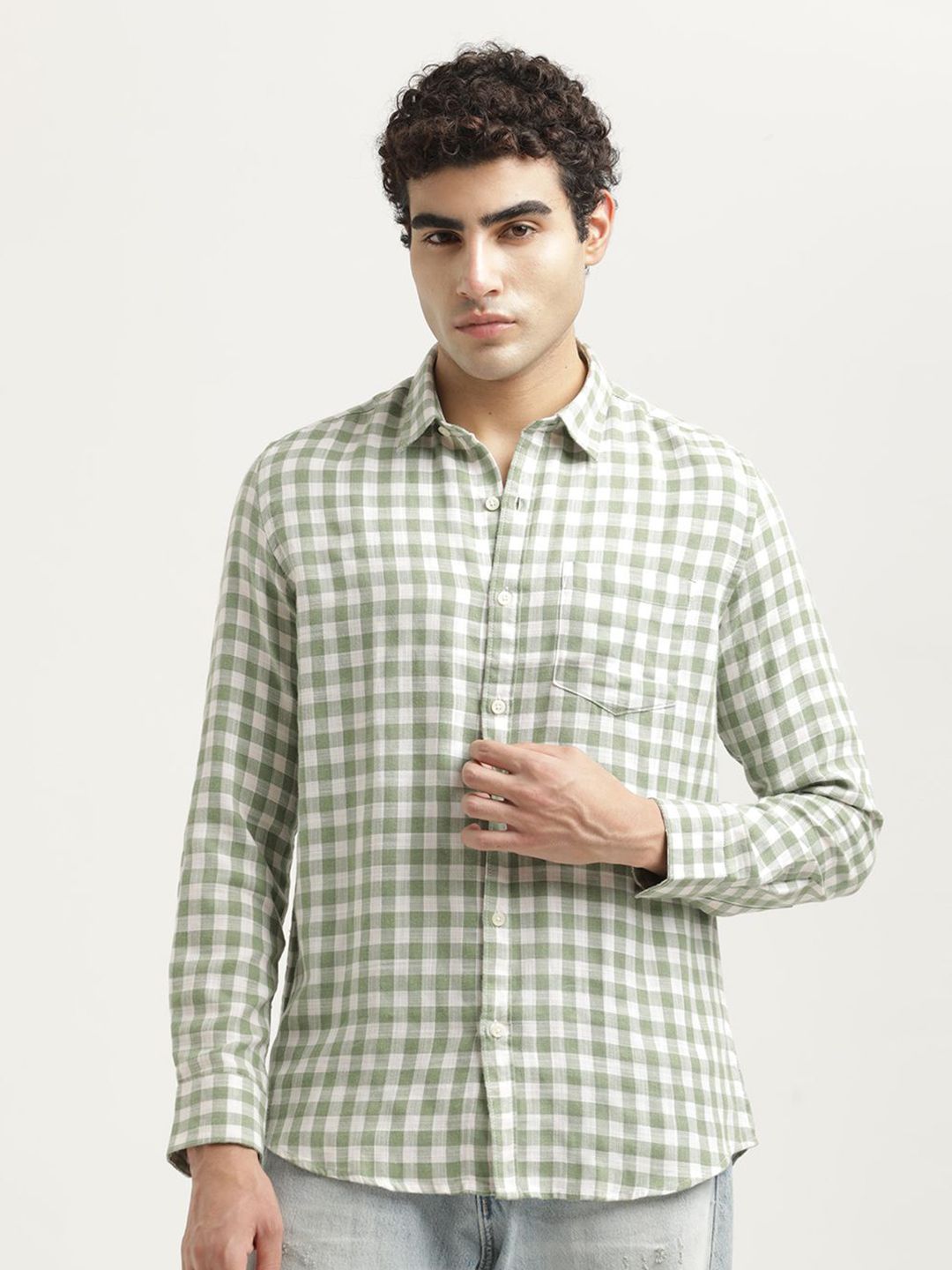 Blu MNKY Men Smart Slim Fit Checked Casual Shirt-picture-35