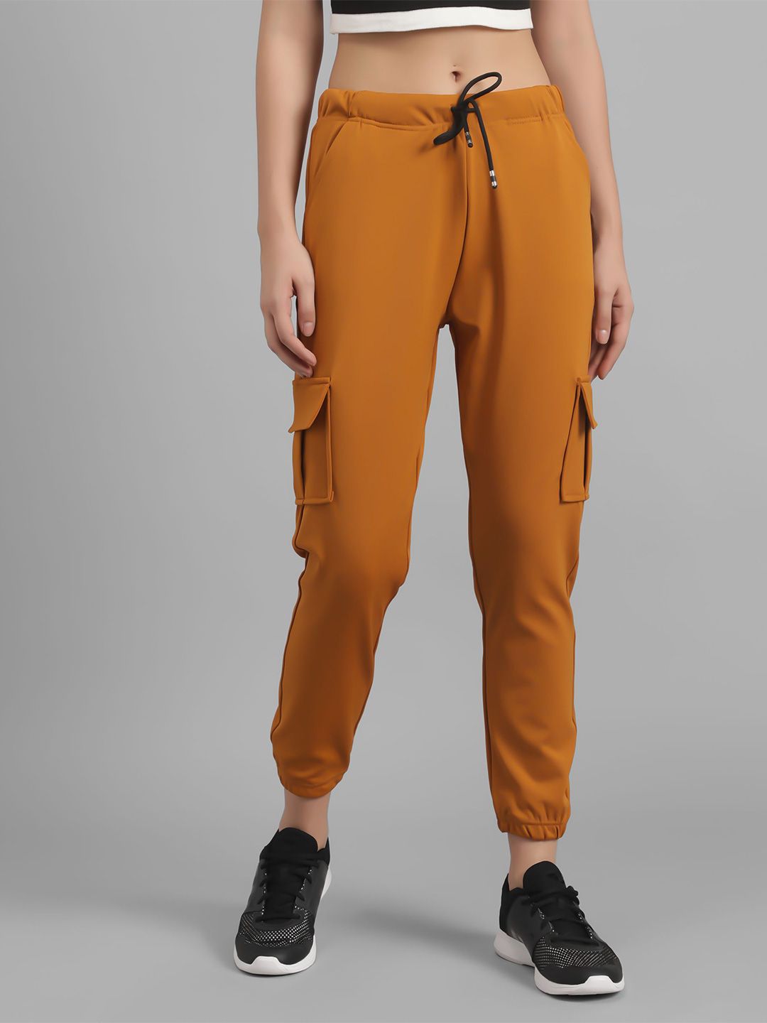 TANDUL Women Smart Relaxed Fit Cargo Styles Joggers Trousers-picture-37