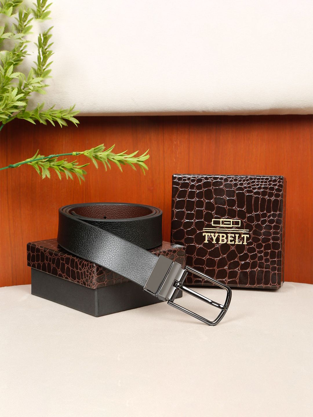 TYBELT Men Textured Leather Reversible Formal Belt-picture-11