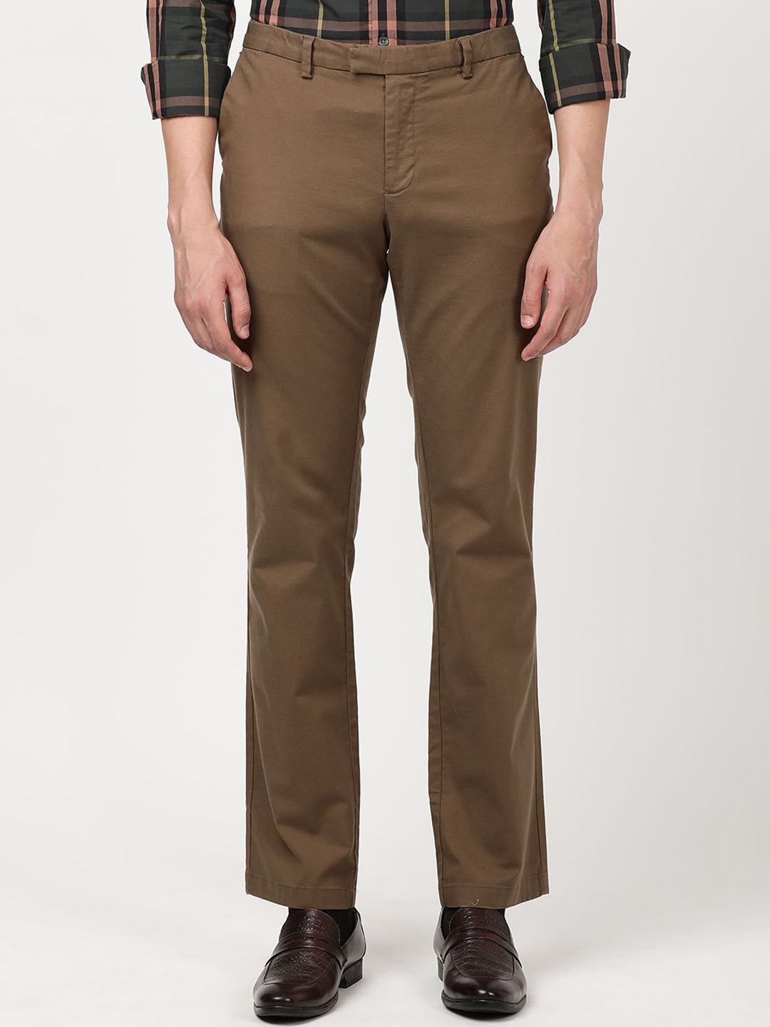 Indian Terrain Men Solid Mid-Rise Kansas Trousers-picture-32