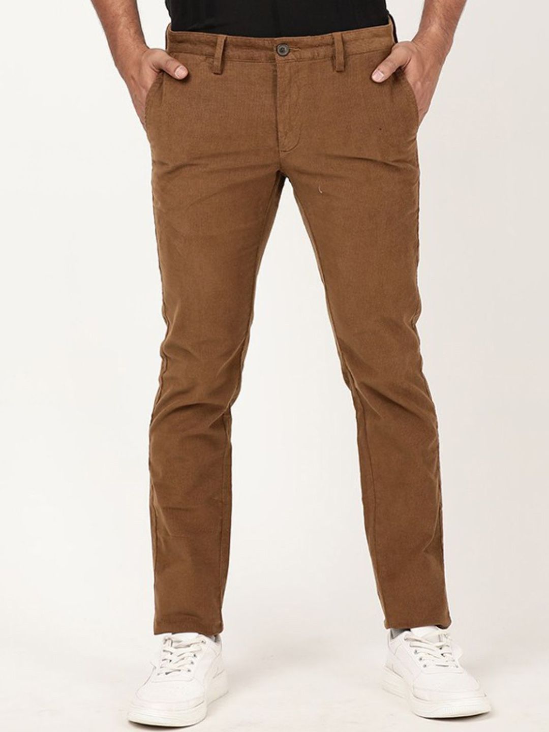 Indian Terrain Men Brooklyn Slim Fit Mid-Rise Trousers-picture-35