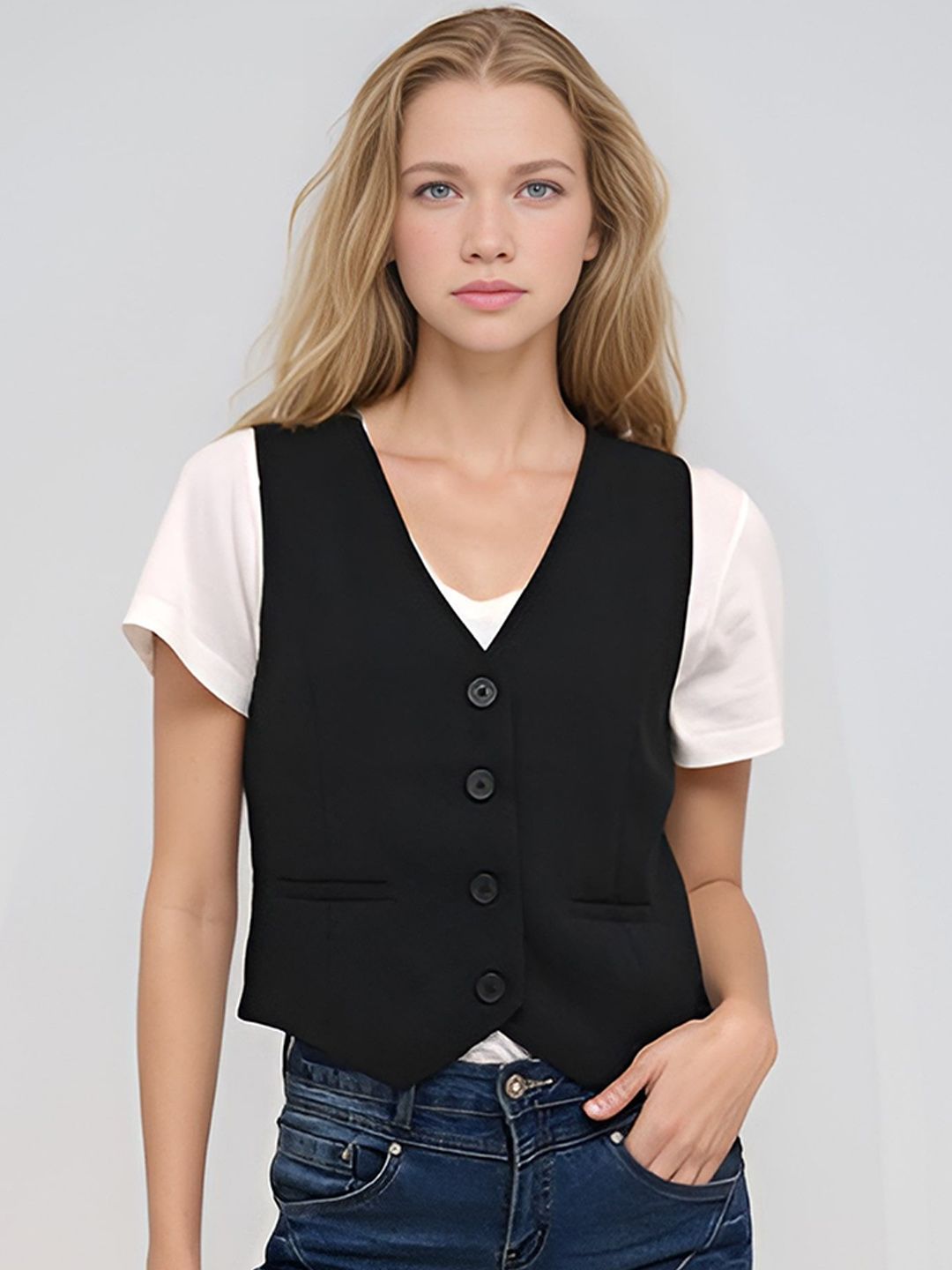 BAESD V-Neck Slim-Fit Waistcoat-picture-31