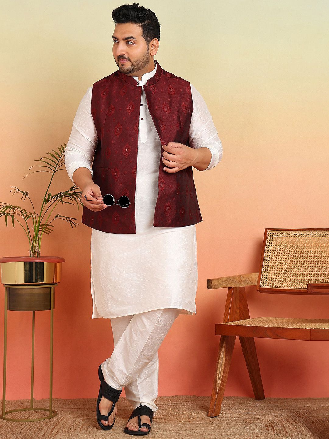 Sztori Woven Design Nehru Jacket-picture-14