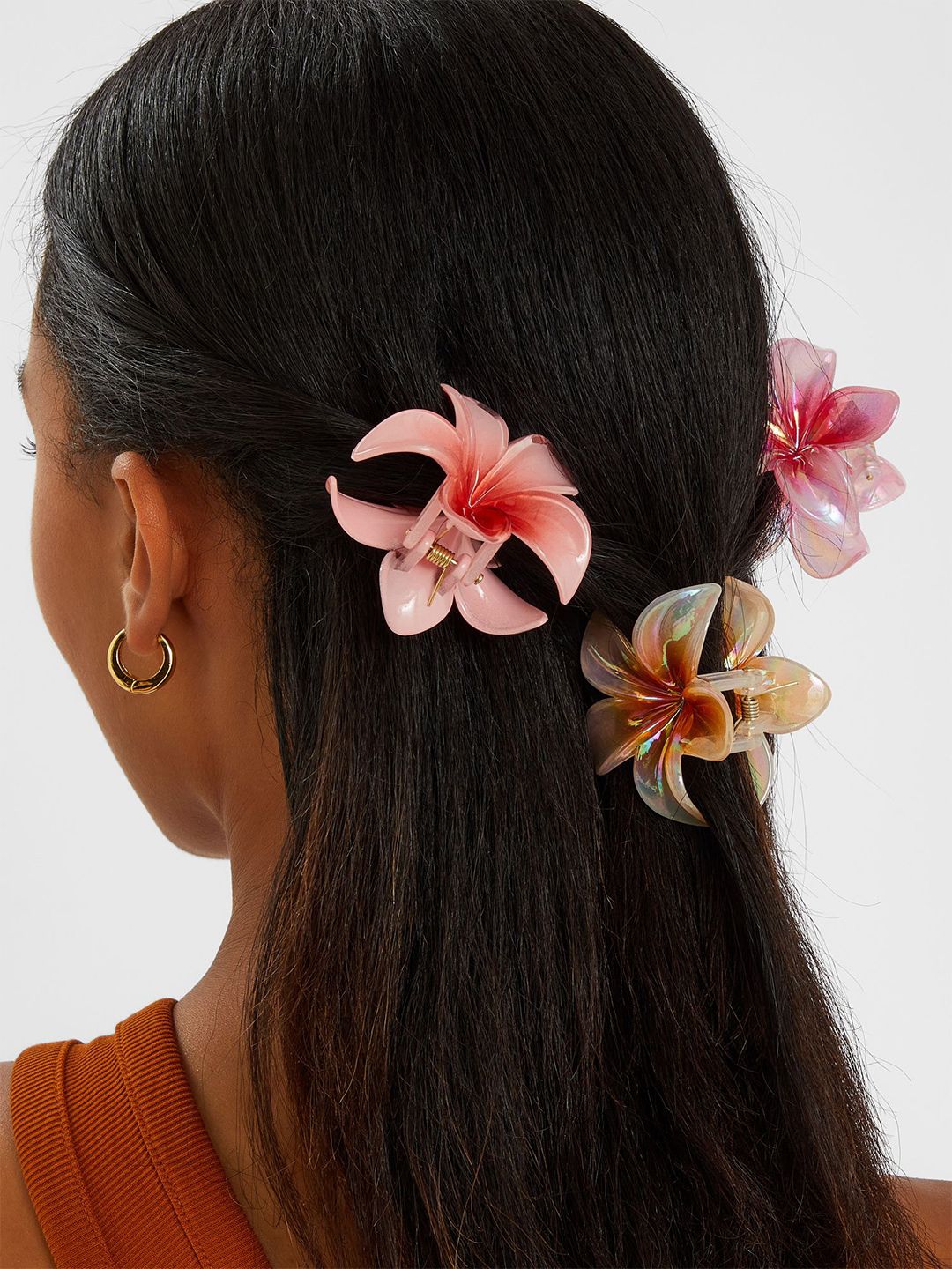 Accessorize London Women Set of 3 Med Flower Claw Clip-picture-16