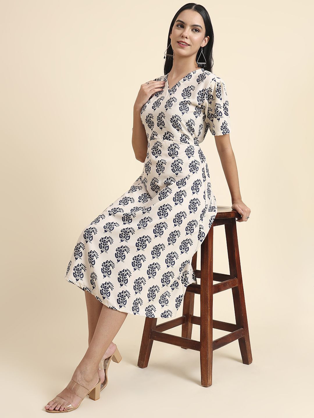DressBerry  Women Floral Print Midi Dress