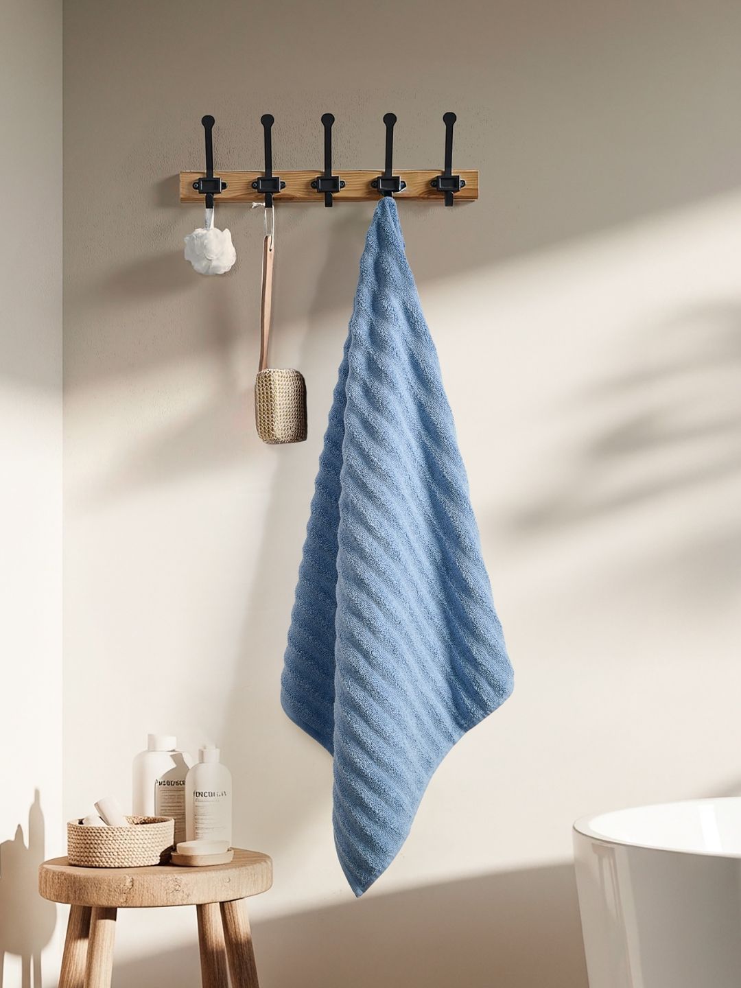 haus & kinder Allure Zero Twist Blue & Pink 2 Pieces Pure Cotton 500 GSM Towel Set-image-35