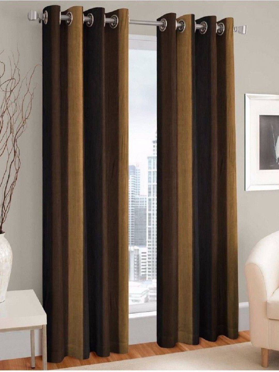 BELLA TRUE Brown 2 Pieces Window Curtains-picture-29