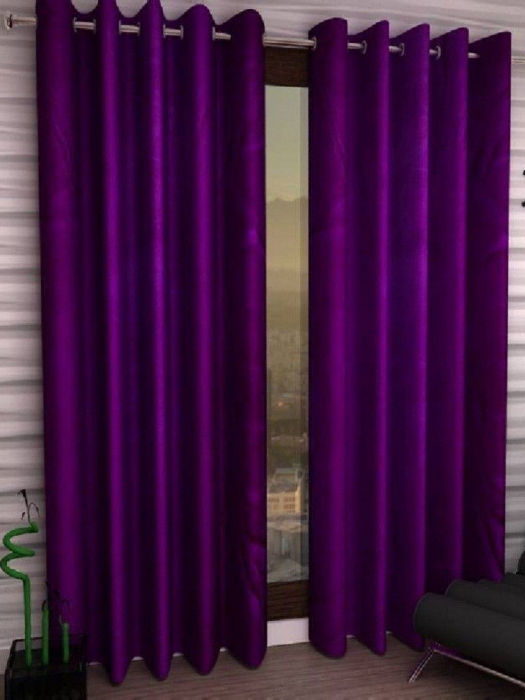 BELLA TRUE Purple 2 Pieces Door Curtains-picture-23