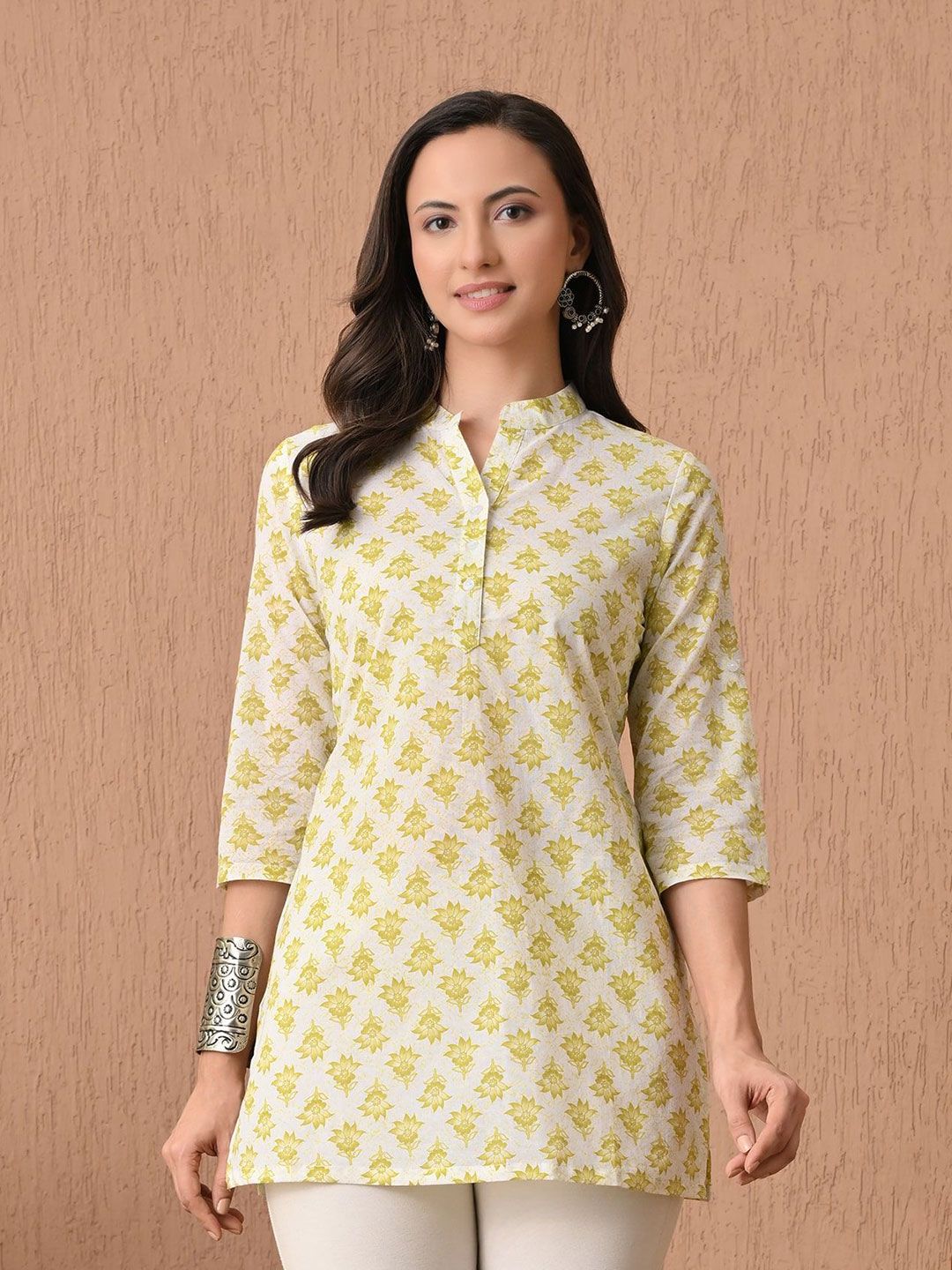 HERE&NOW Women Ethnic Motifs Print Pure Cotton Kurti-picture-16
