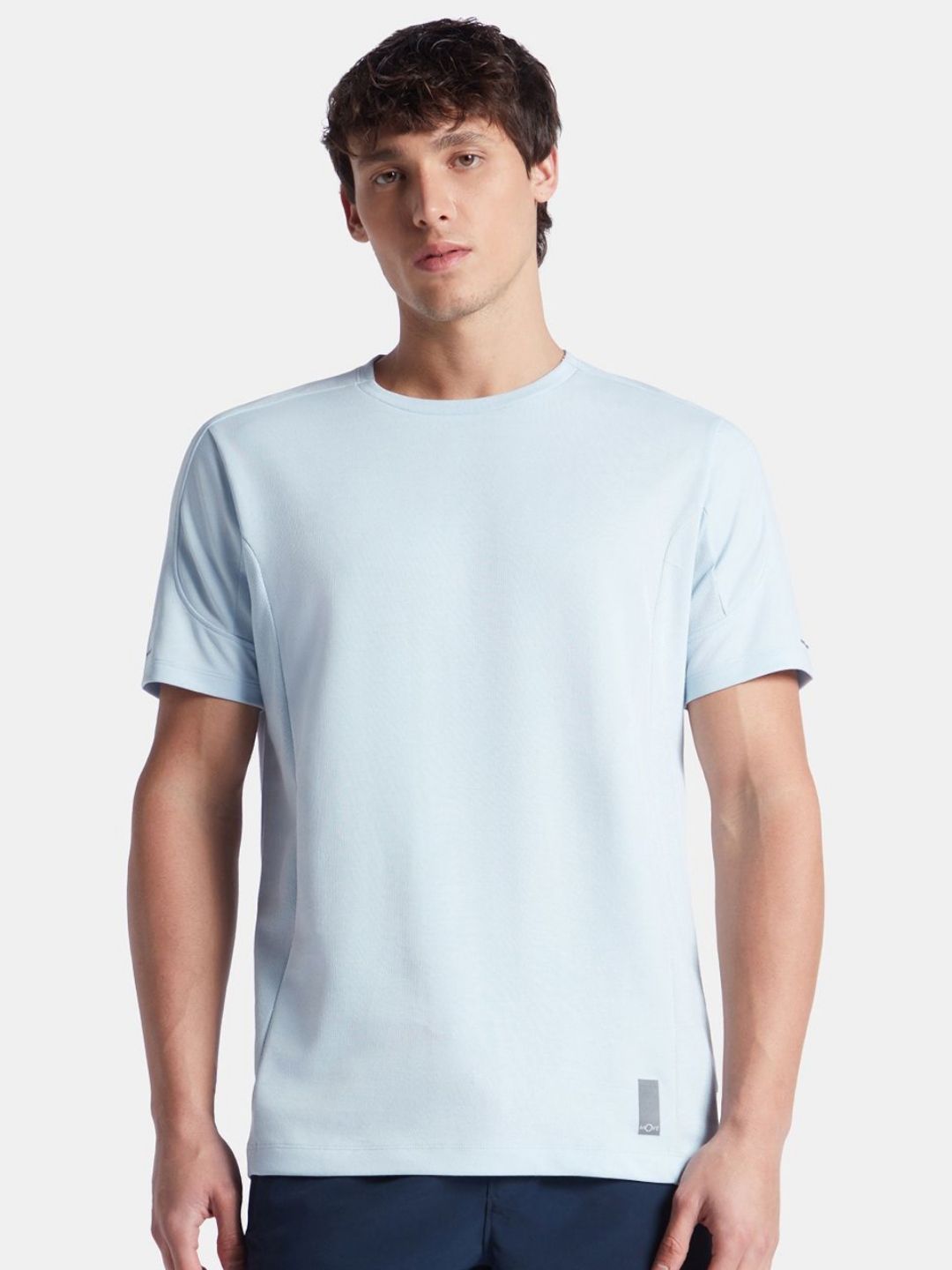 Jockey Super Combed Cotton Solid Round Neck Half Sleeve T-Shirt with Breathable Mesh-MV01-image-47