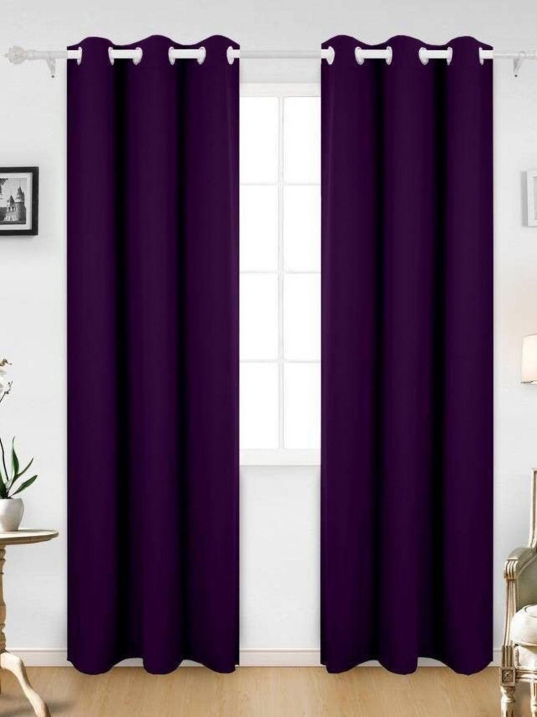 BELLA TRUE Purple 2 Pieces Long Door Curtains-picture-16