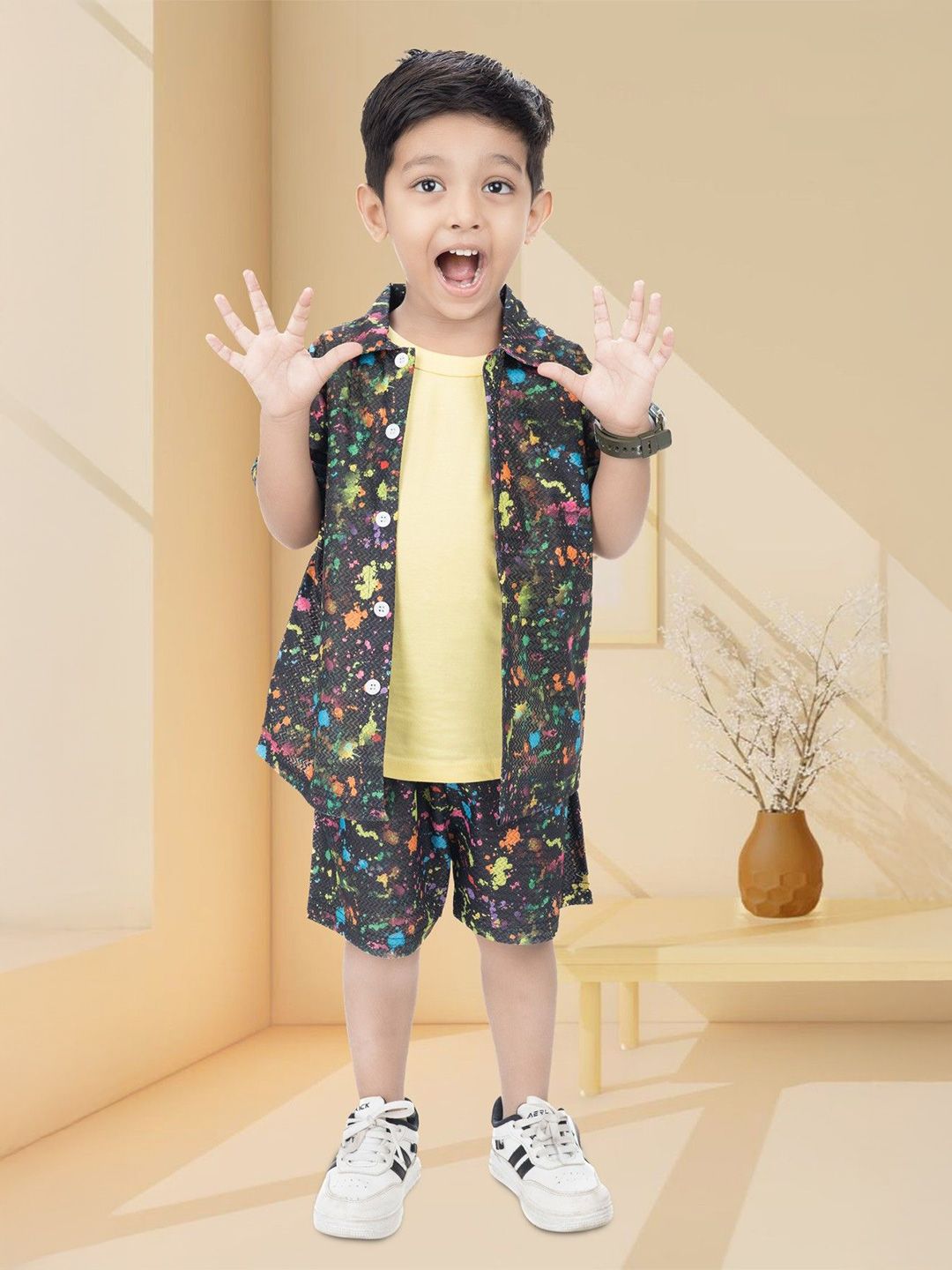 NEW GEN Boys Printed T-shirt and Shirt with Shorts-image-34