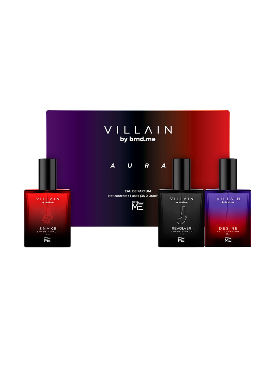 VILLAIN Set Of 3 Snake, Revolver & Desire Eau De Parfum - 30 ml Each-picture-22