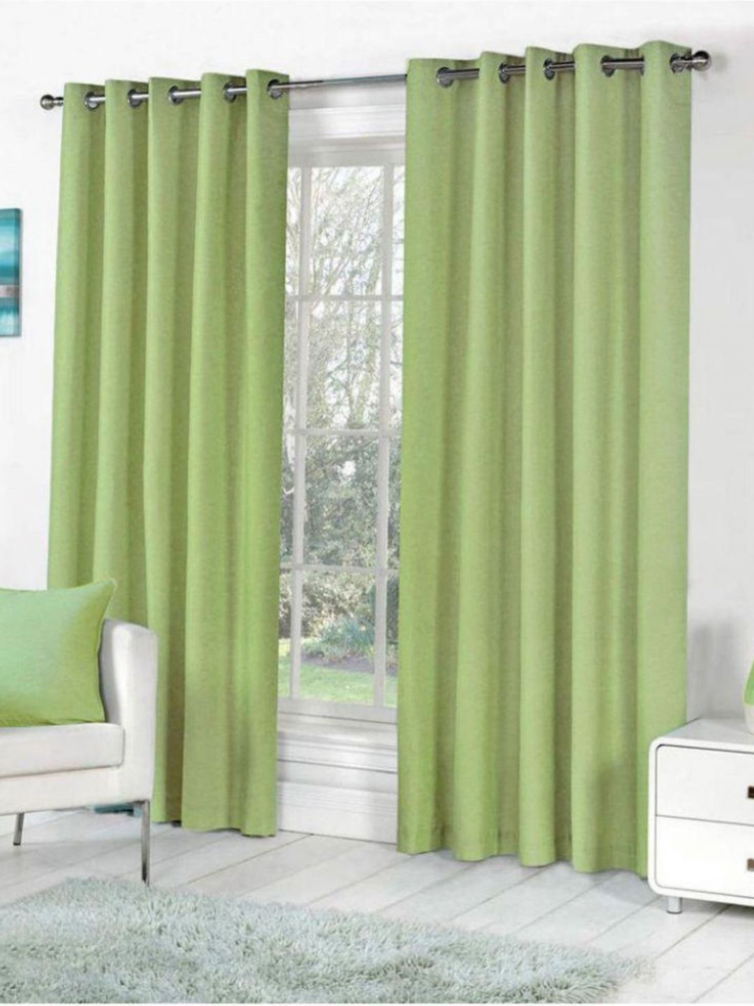 BELLA TRUE Green 2 Pieces Long Door Curtains-picture-25
