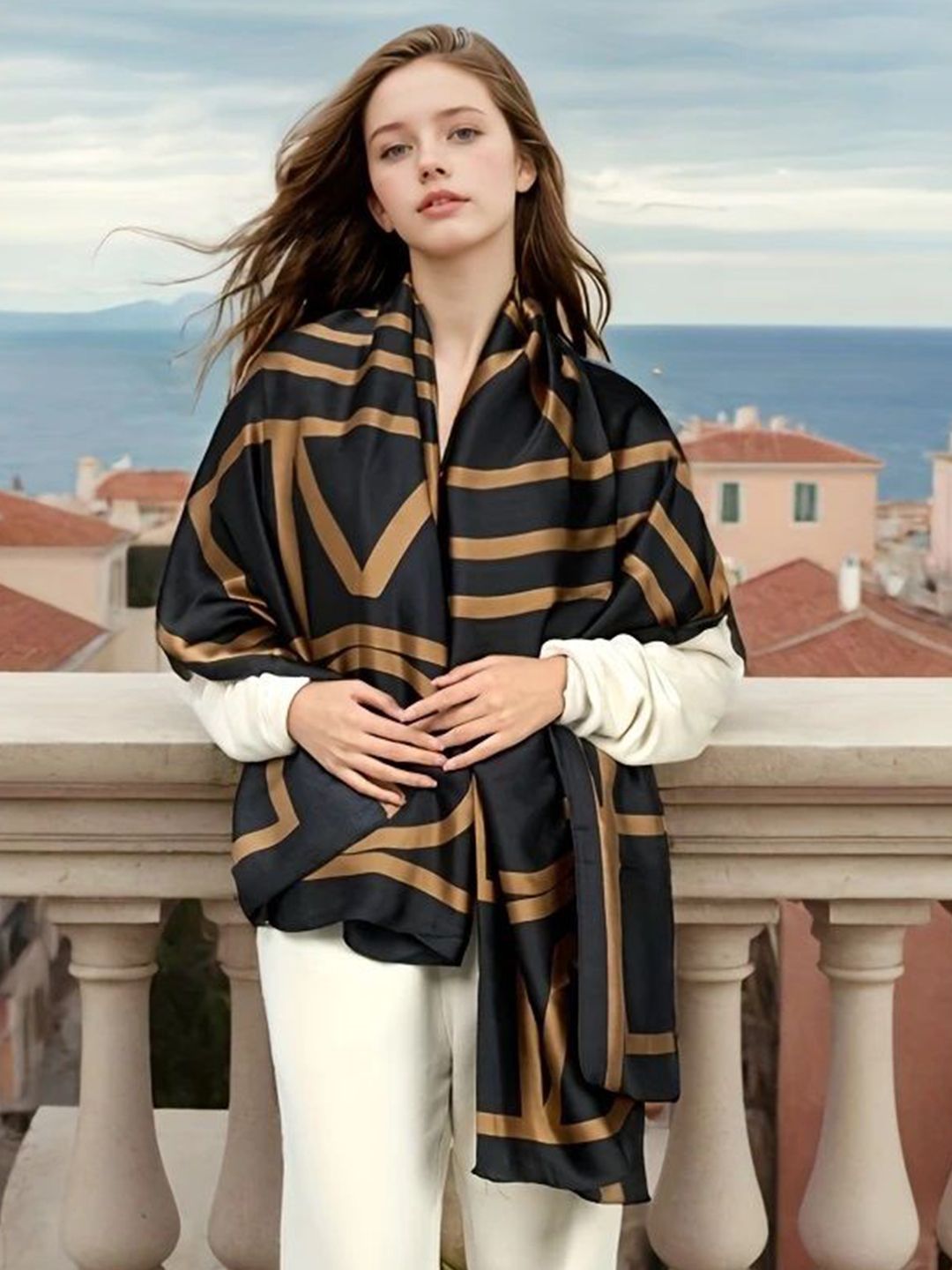 Alexvyan Women Printed Satin Stole-picture-39