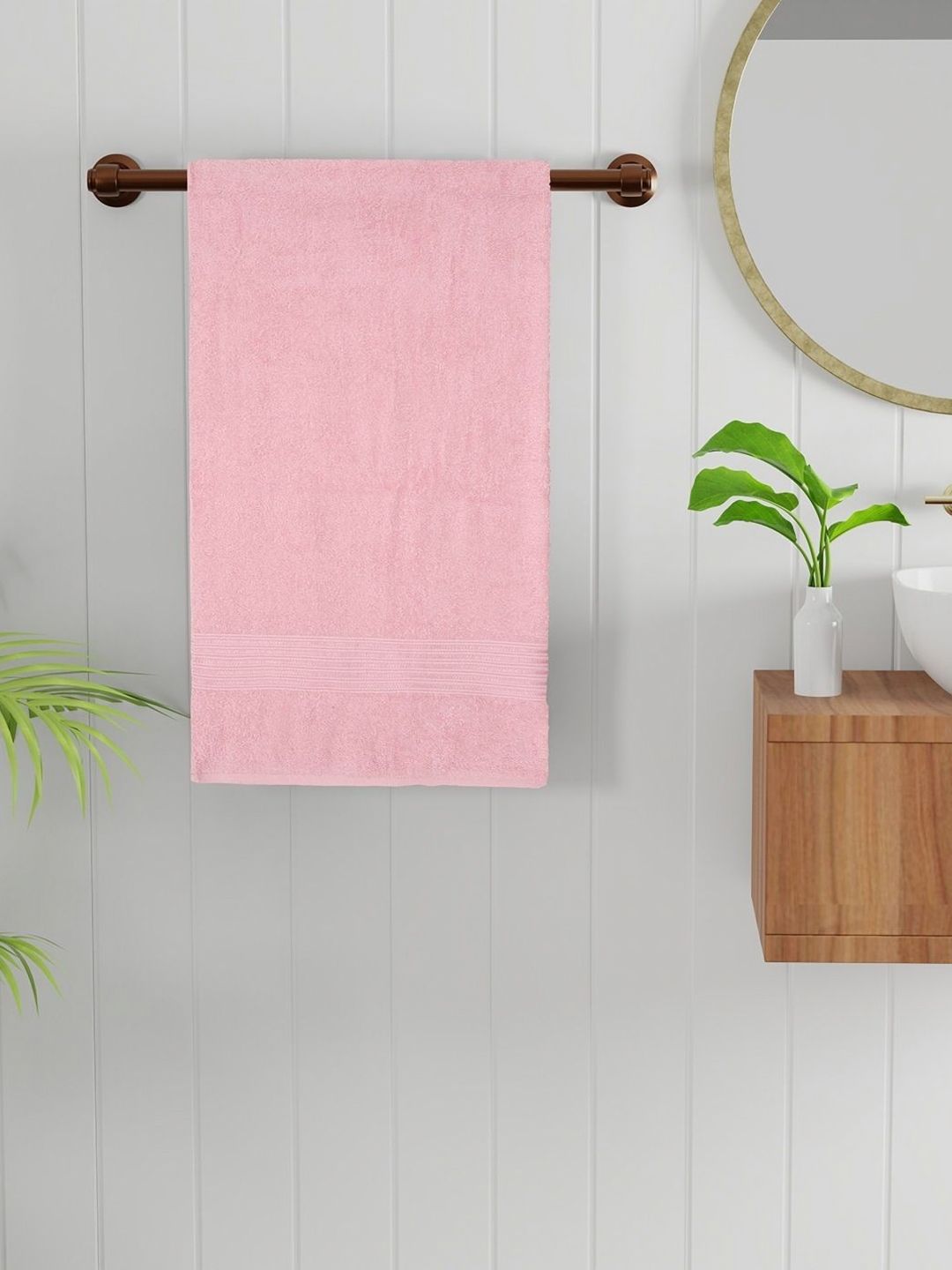 Bichauna Pink Cotton 400 GSM Bath Towel-picture-16