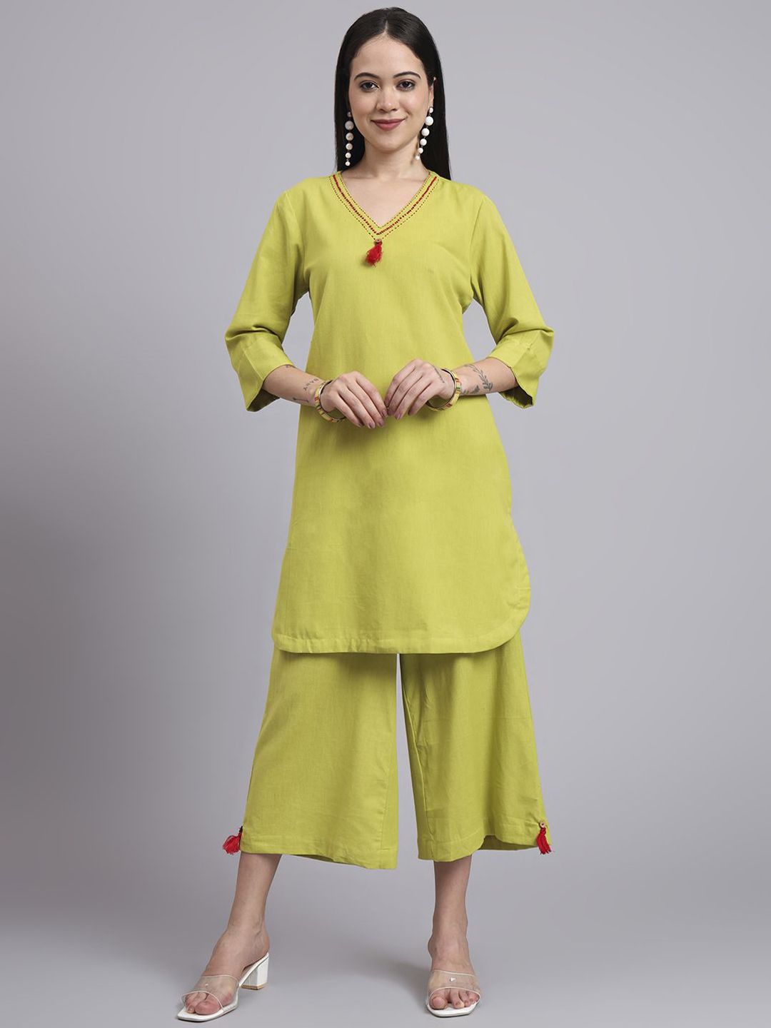 aayusika V-Neck Tunic With Trouser Co-Ords-picture-12