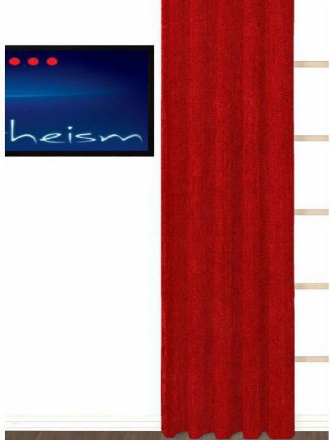 BELLA TRUE Maroon Eyelet Door Curtain-picture-11