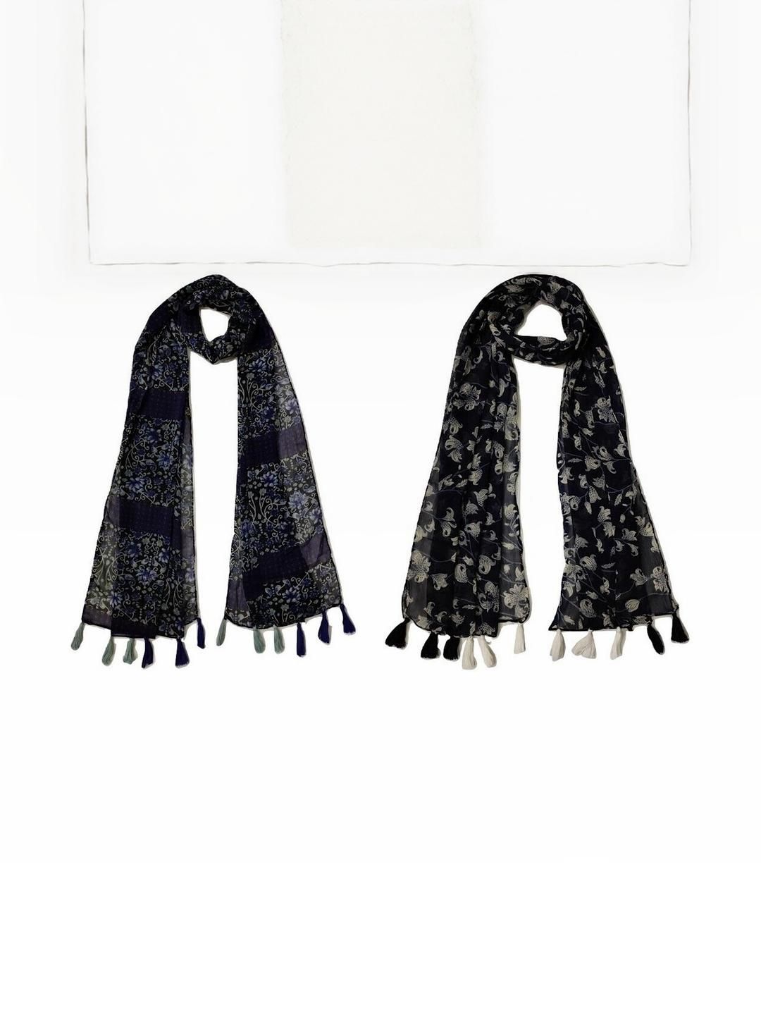StoleVilla Women's Printed Designer Chiffon Stoles and Scarf (Multicolor) - Pack of 6-image-3