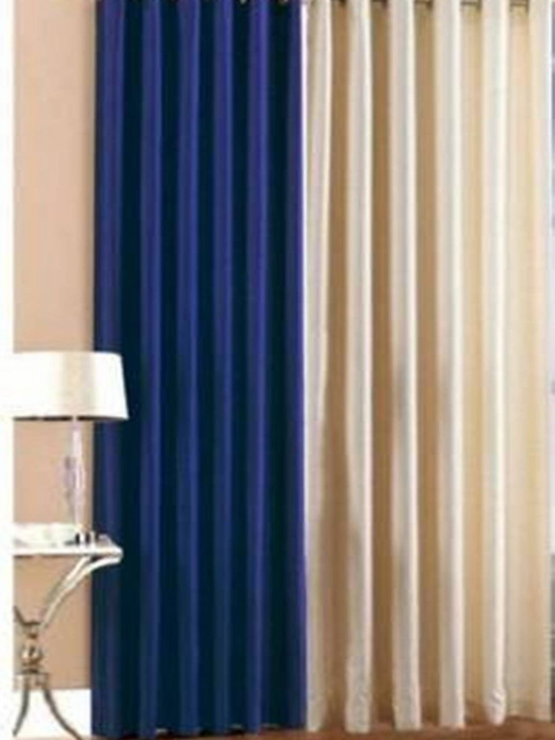 BELLA TRUE Blue & Cream-Coloured 2 Pieces Long Door Curtains-picture-18