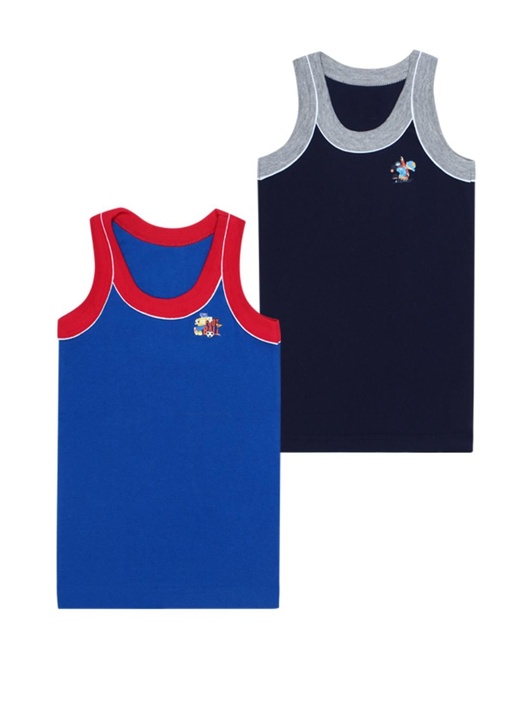 Kritiu Boys Pack Of 2 Solid Cotton Innerwear Vests-picture-12