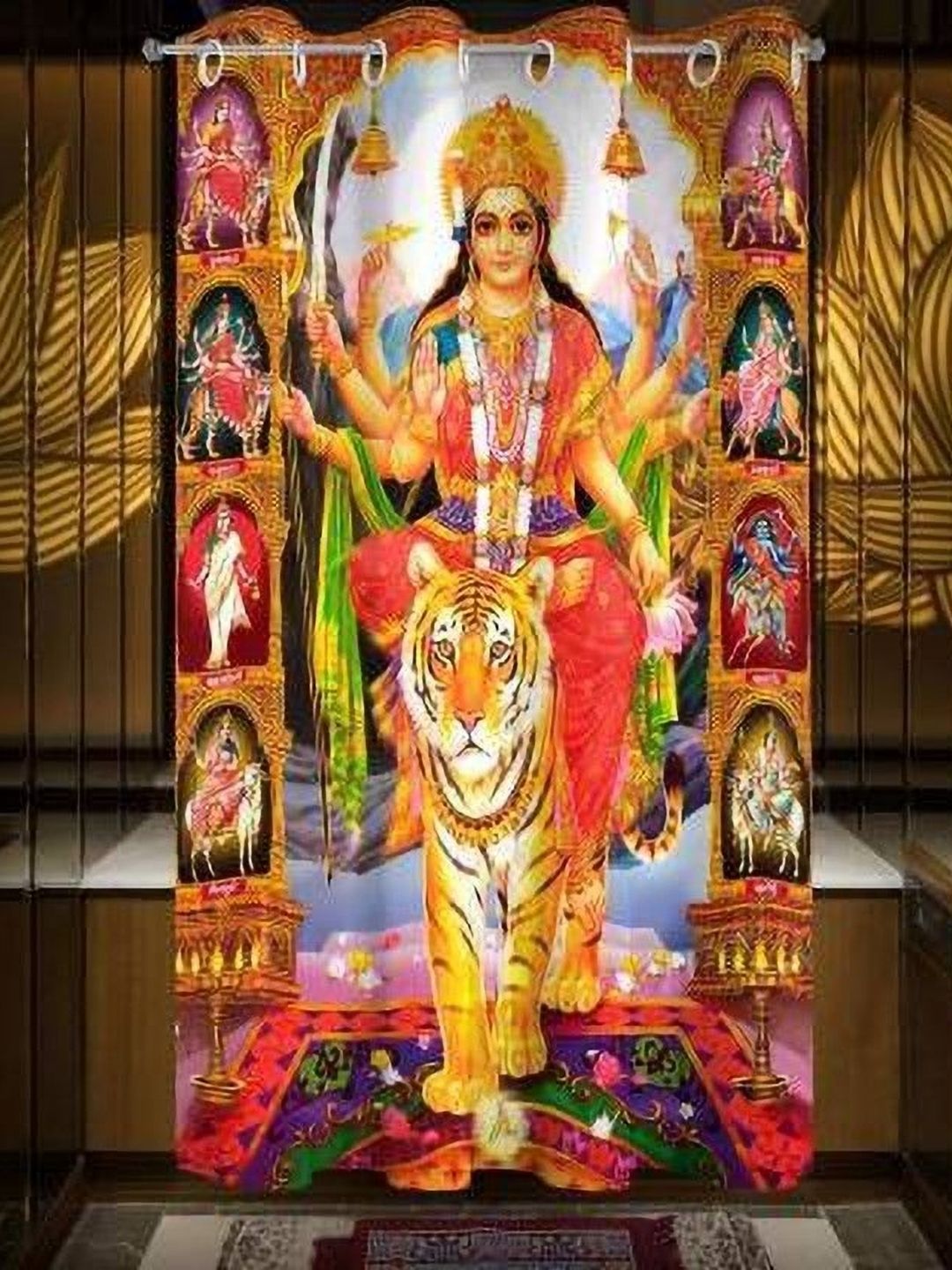 BELLA TRUE White & Red Ethnic Motifs Printed Long Door Curtain-picture-26