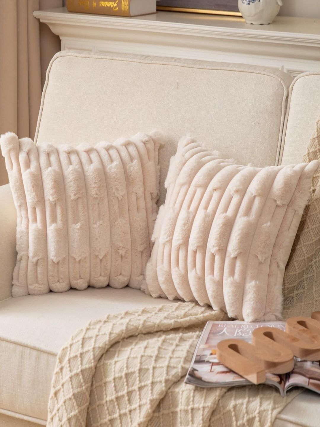 Vinayaka Fab Beige Set of 2 Square Cushion Covers-picture-18