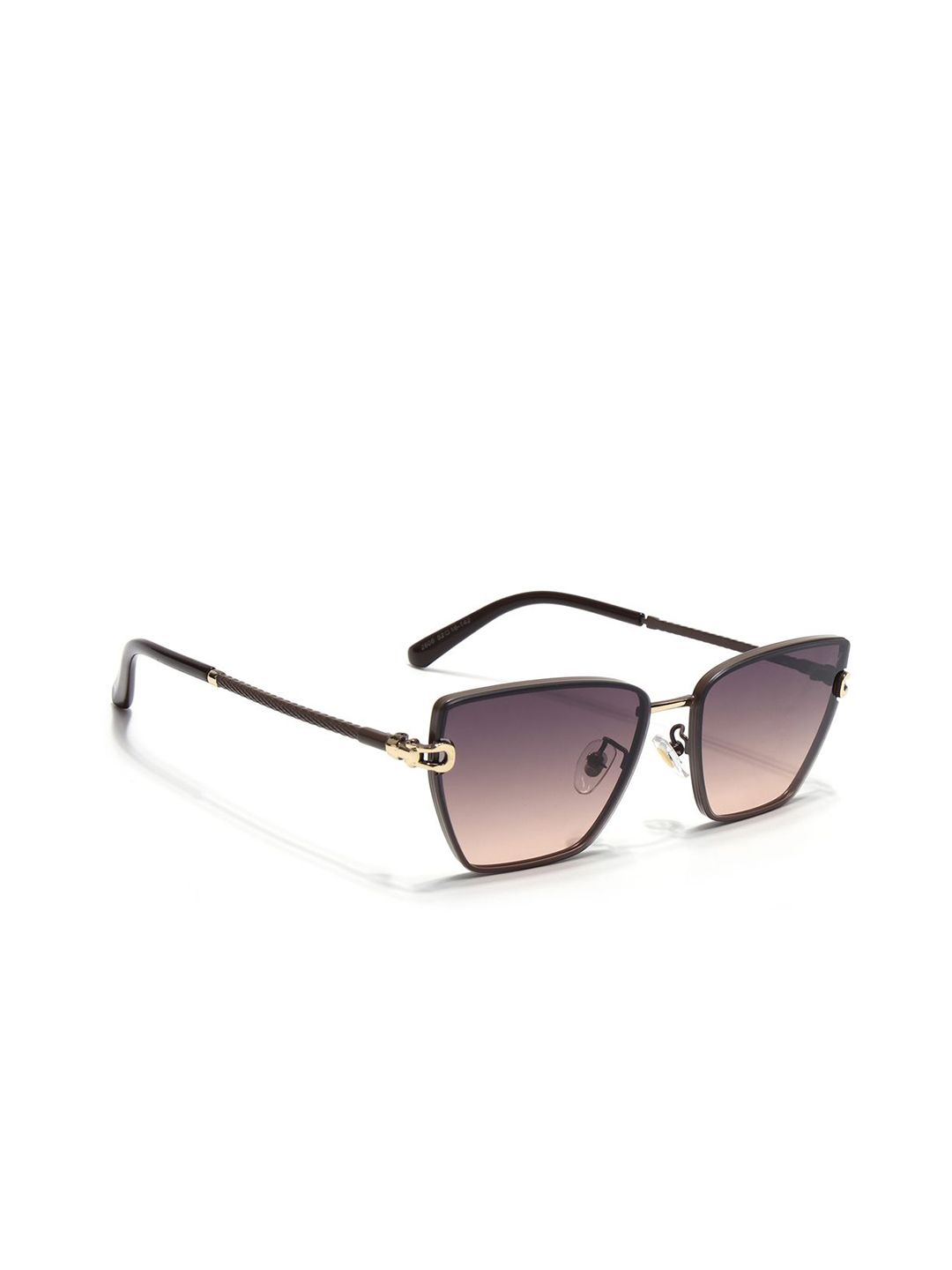 Voyage Women Black & Brown Lens Brown Frame Cateye Sunglasses 2608MG7111-image-6