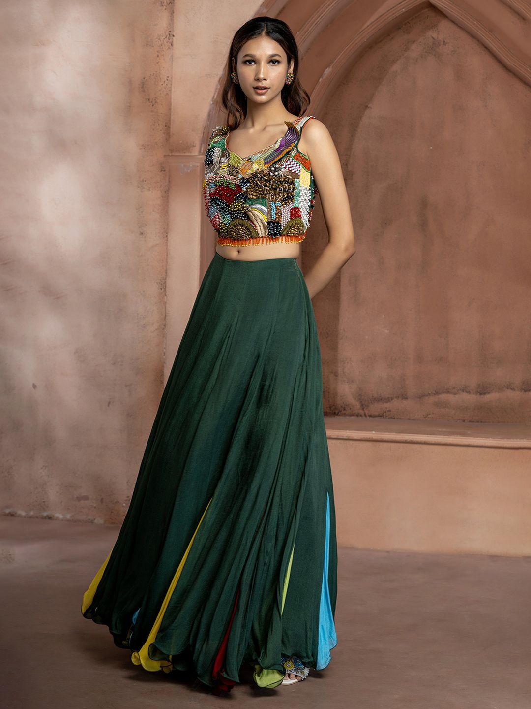 GloballyRonakRBafna Embellished Beads And Stones Ready to Wear Lehenga & Choli-picture-16
