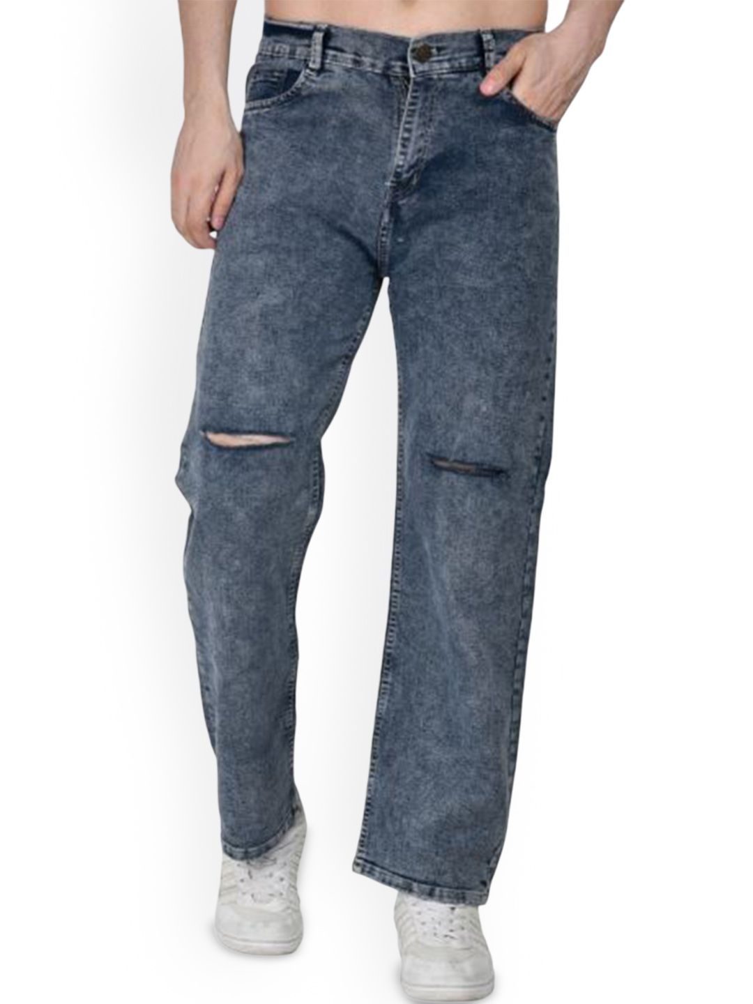 MAAHIT Men Regular Fit Mid-Rise Low Distress Stretchable Jeans-picture-55