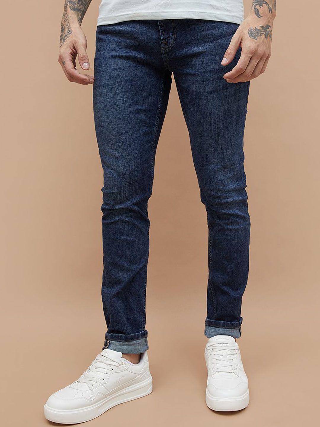 Forca by Lifestyle Men Tapered Fit Mid-Rise Cotton Jeans-picture-36
