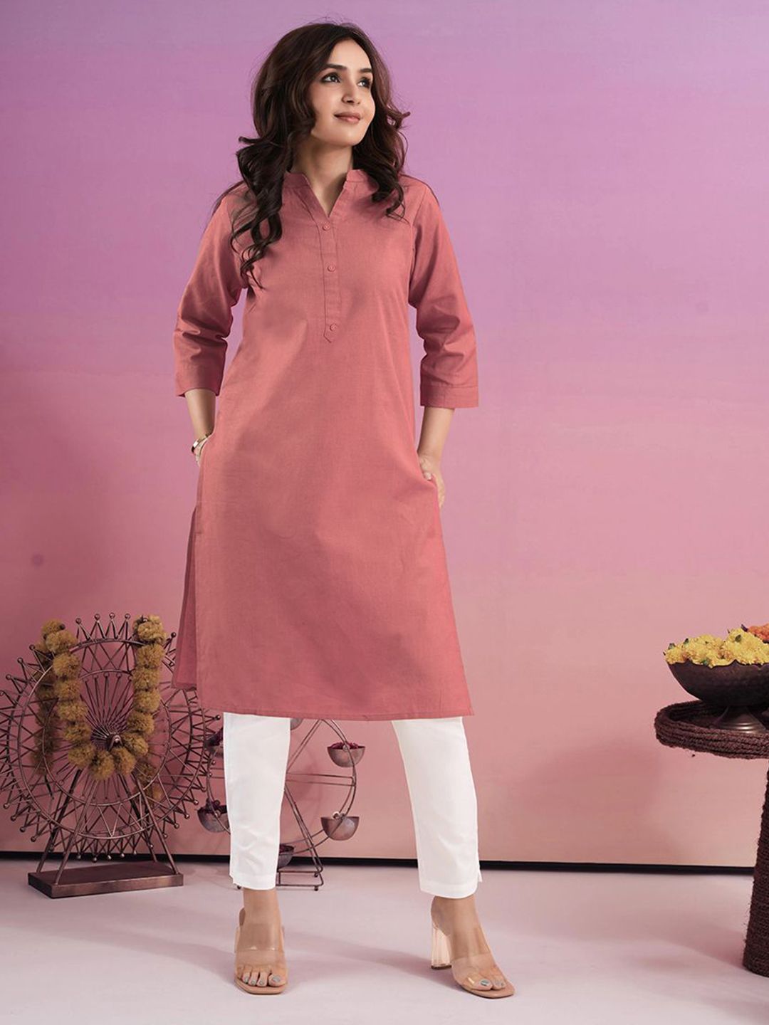 Larqi Mandarin Collar Straight Kurta-picture-17