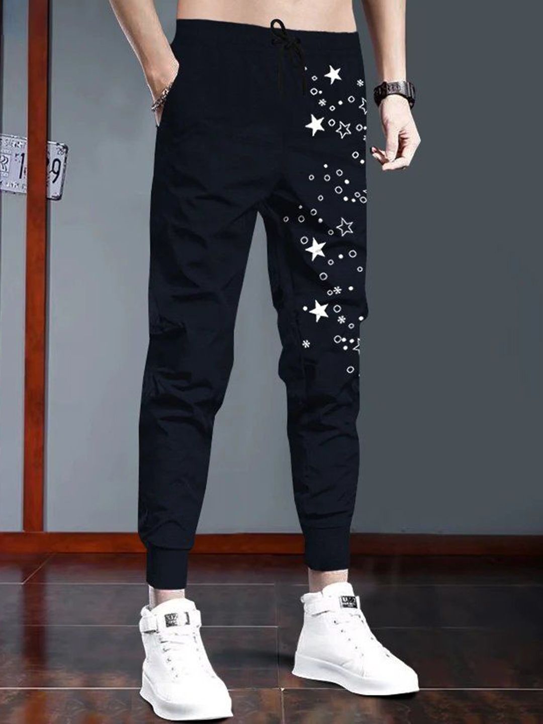 TRIPR Men Graphic Regular Fit Cotton Joggers Track Pants-picture-22