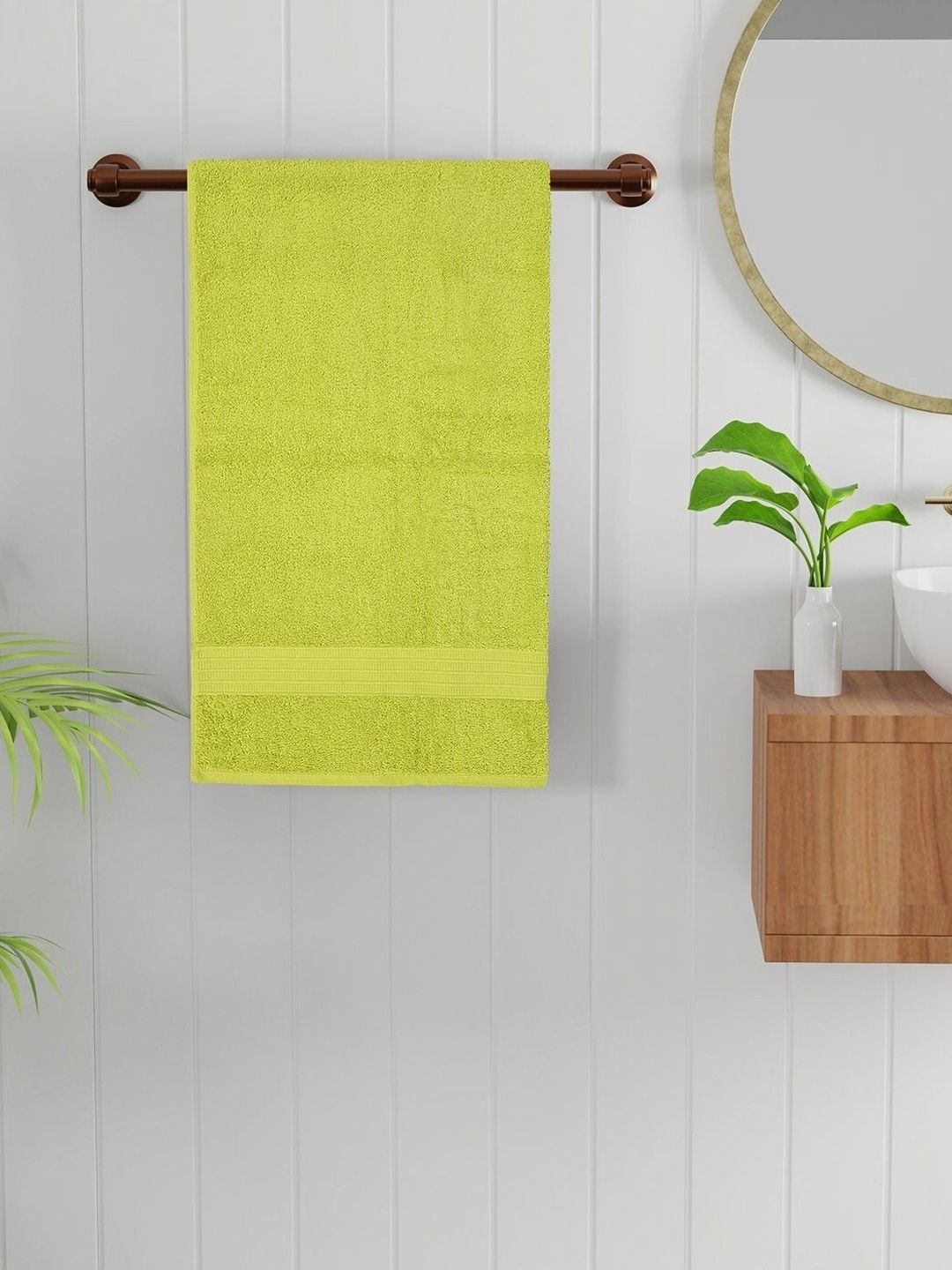 Bichauna Green Cotton 525 GSM Bath Towel-image-15