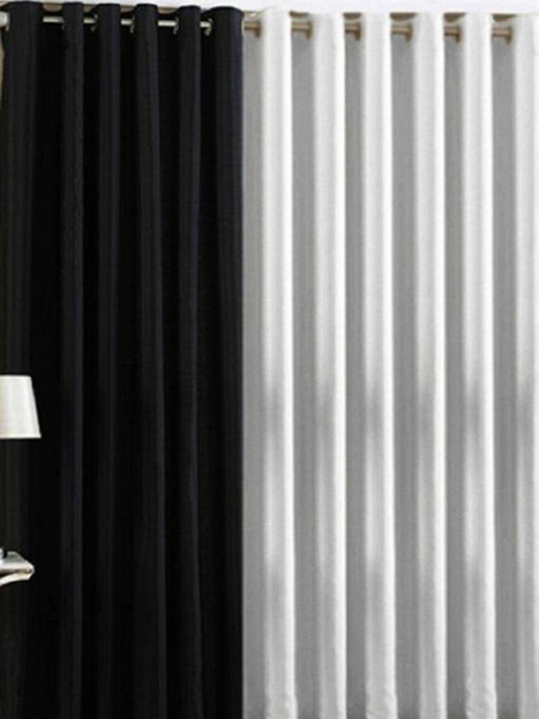 BELLA TRUE White & Black 2 Pieces Window Curtains-picture-41