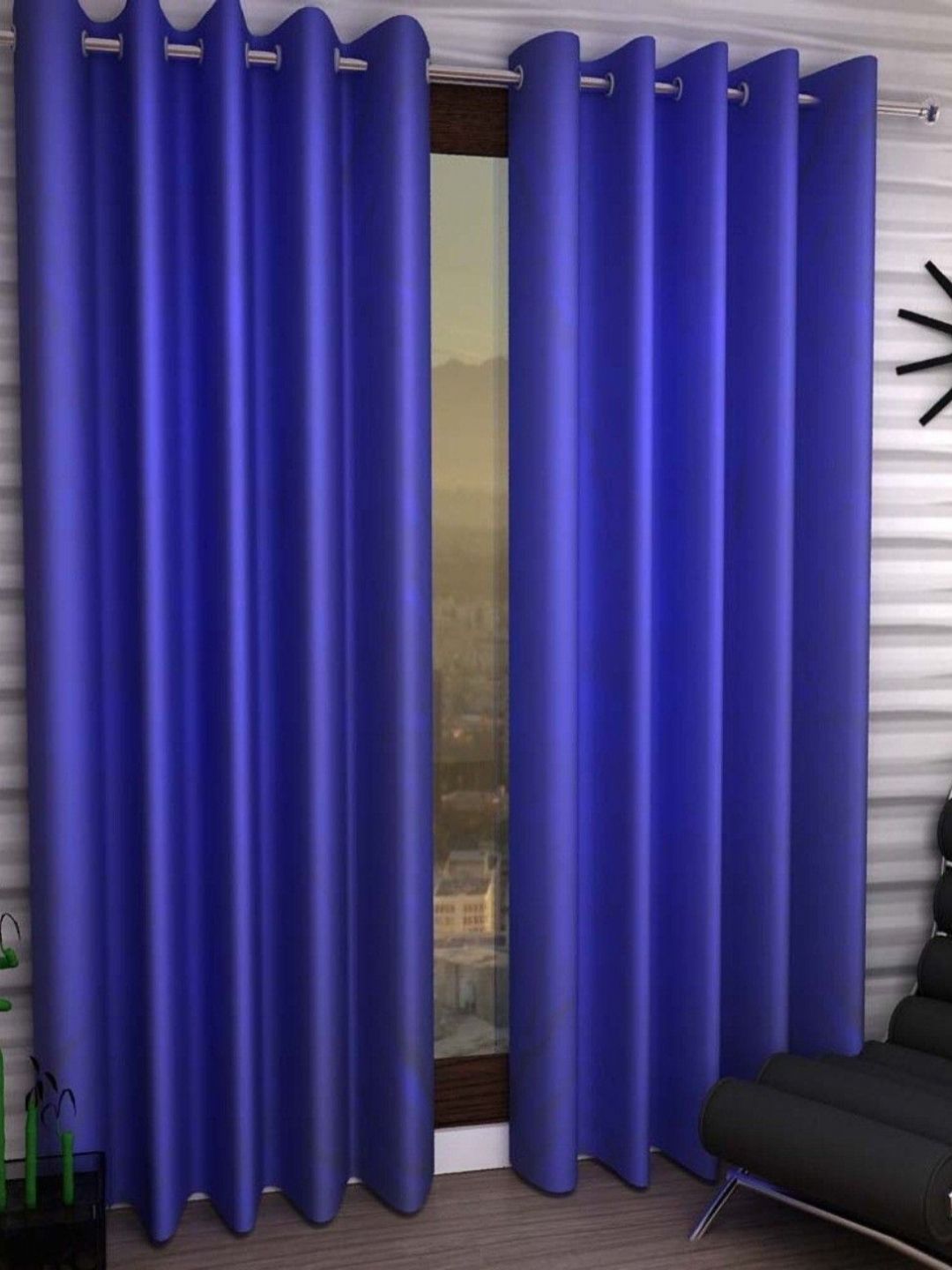 BELLA TRUE Blue 2 Pieces Black Out Window Curtains-picture-13