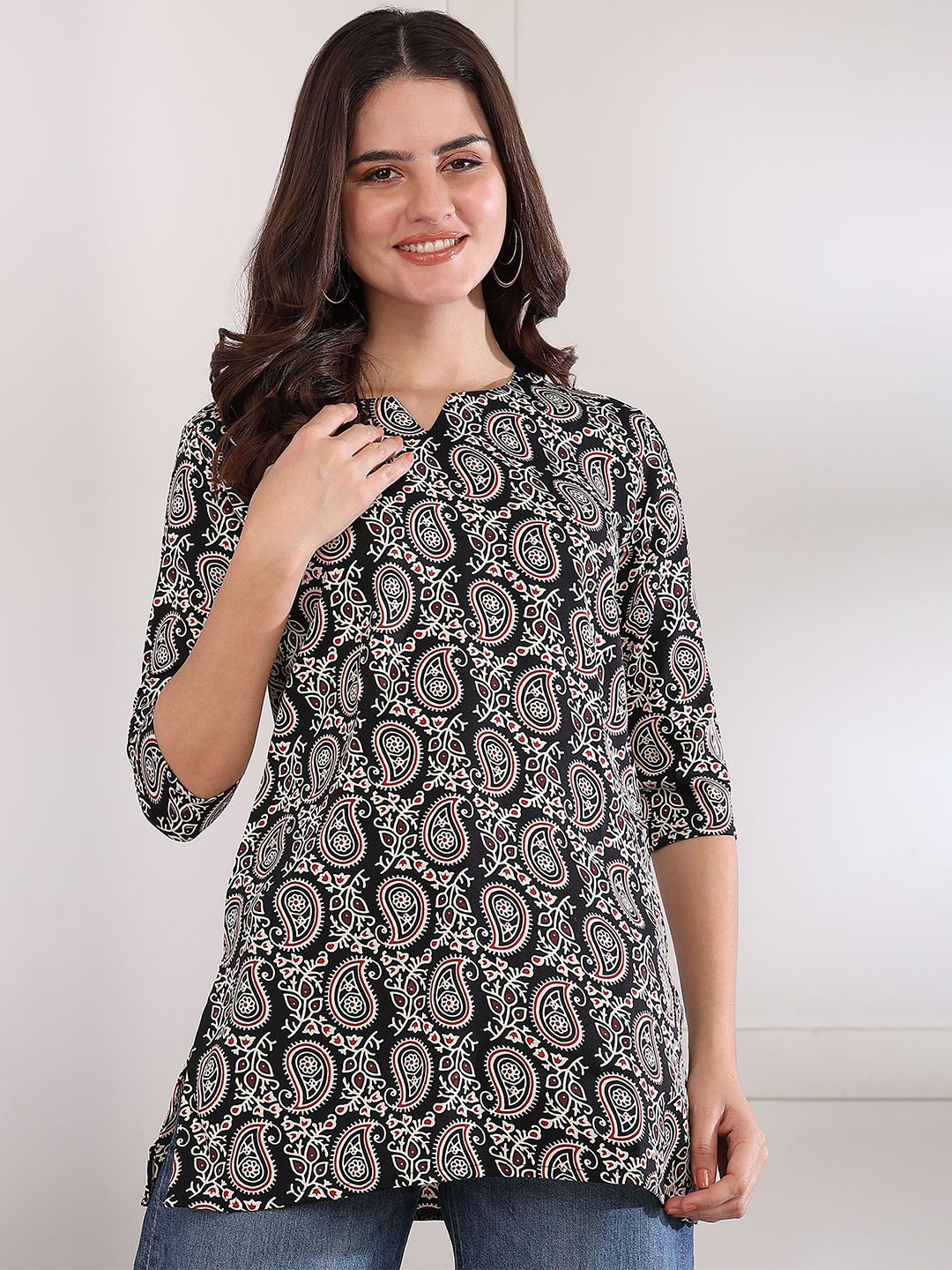 Moda Rapido Ethnic Motifs Printed V-Neck Kurti-picture-58