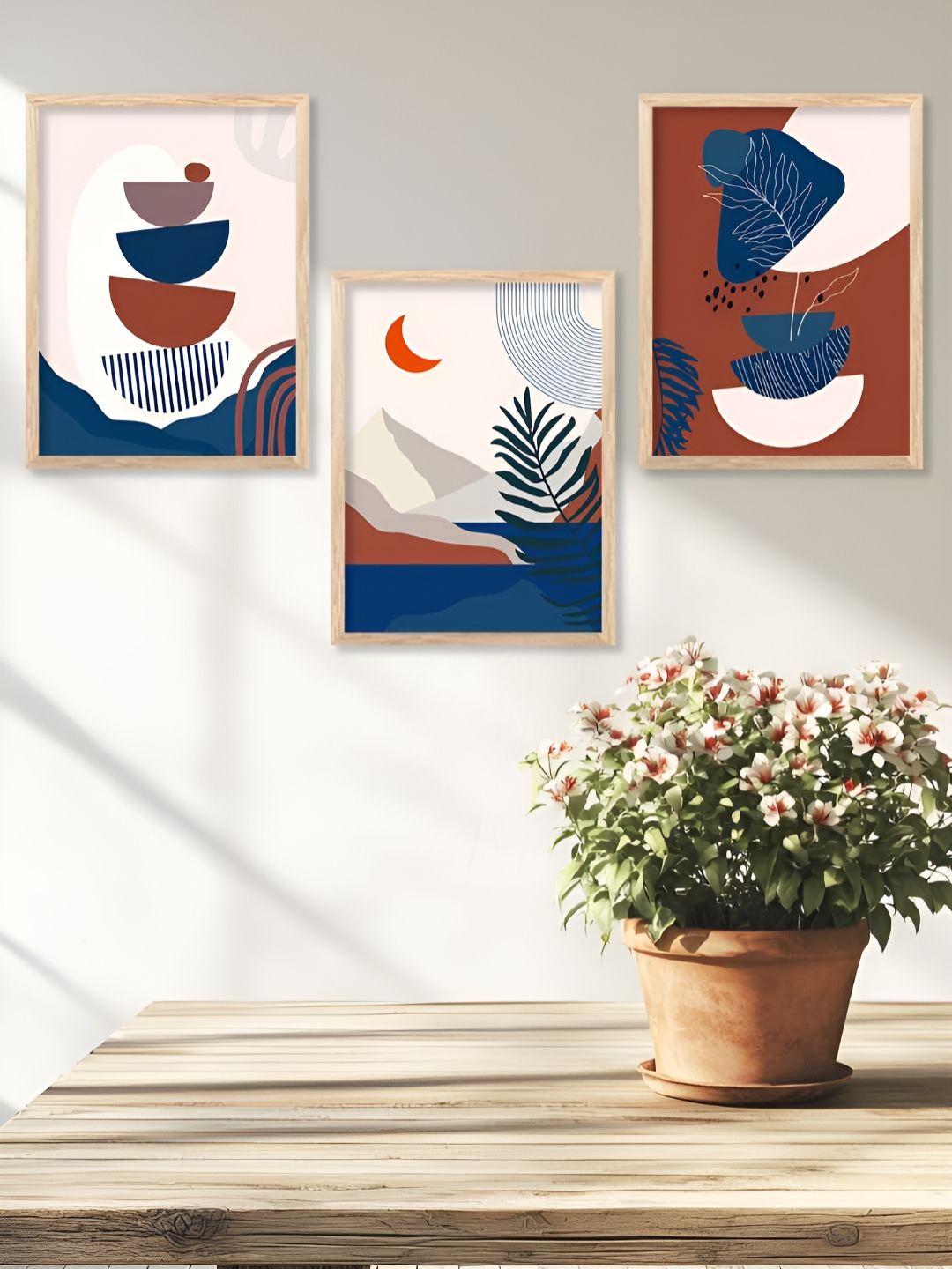 Kotart Brown & White 3 Pieces Modern Wooden Wall Arts-picture-17