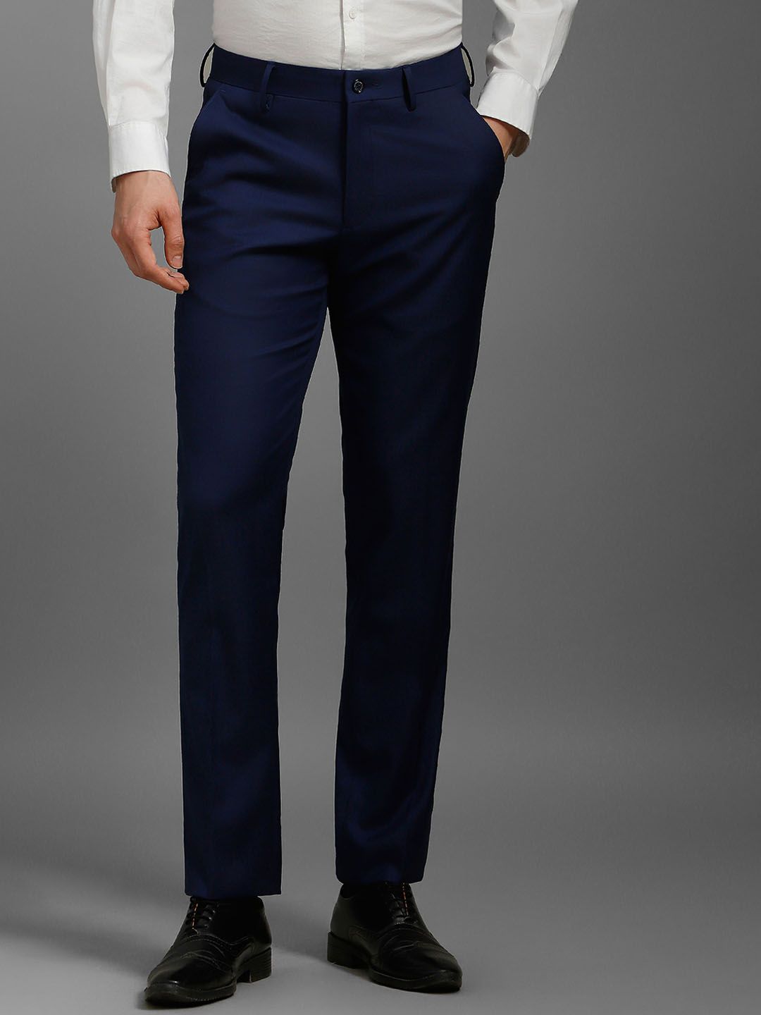 Louis Philippe Men Slim Fit Mid-Rise Formal Trousers-picture-15