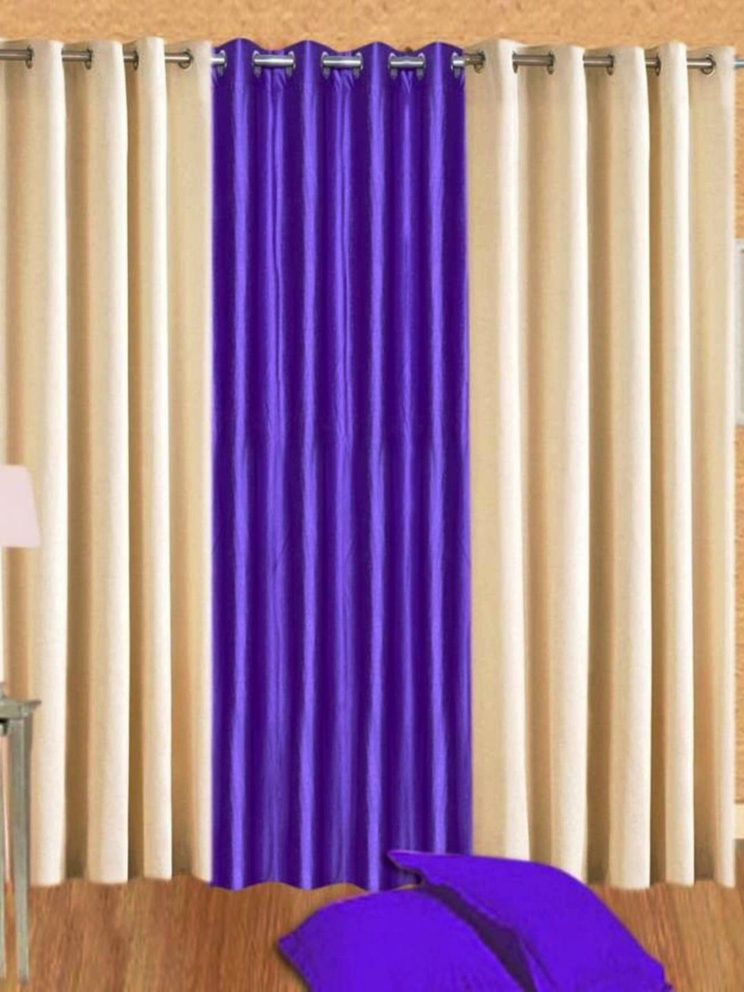 BELLA TRUE Purple & Cream 3 Pieces Door Curtains-picture-17