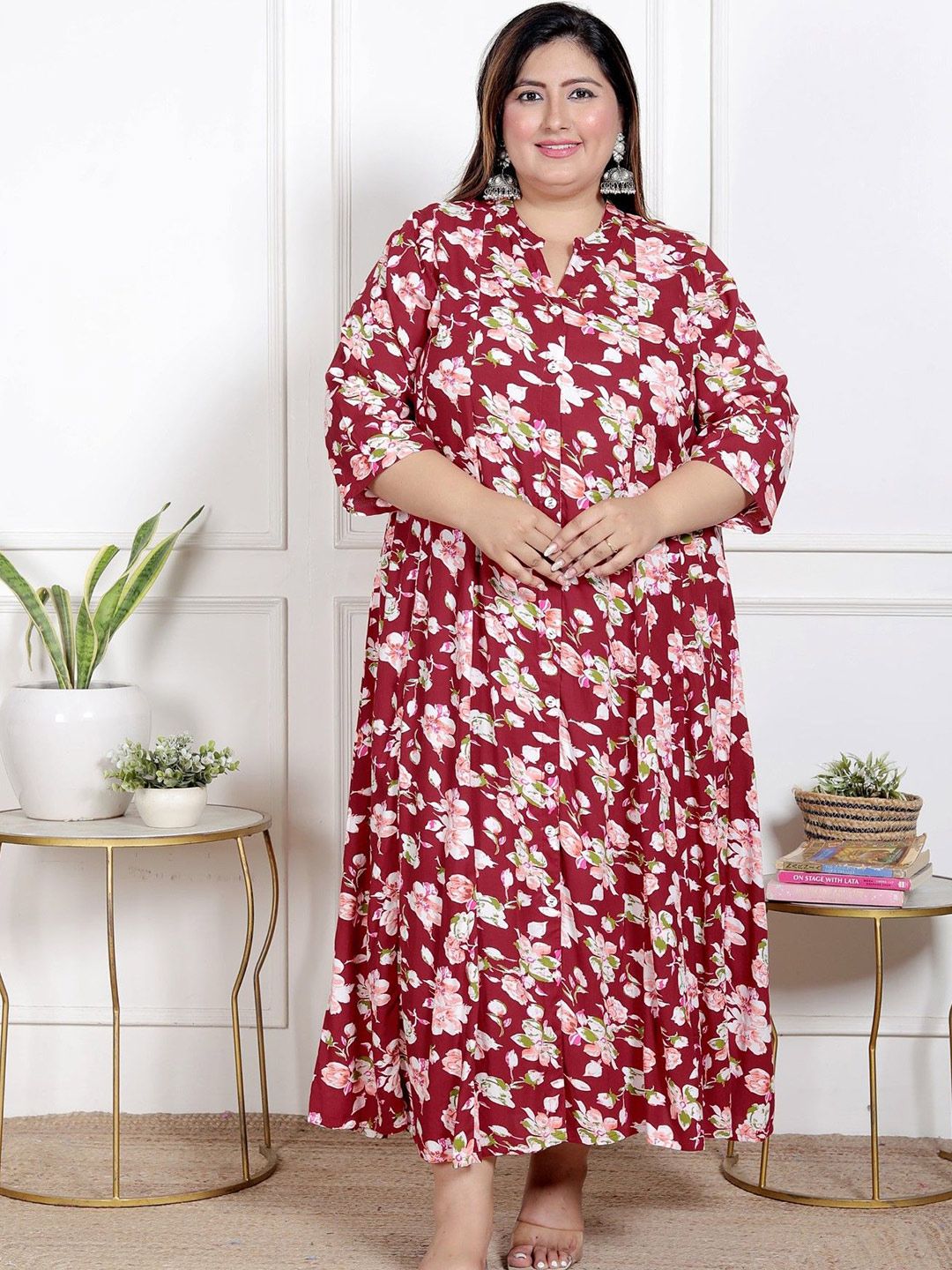 KALINI Women Plus Size Foral Print Maxi Dress-picture-30