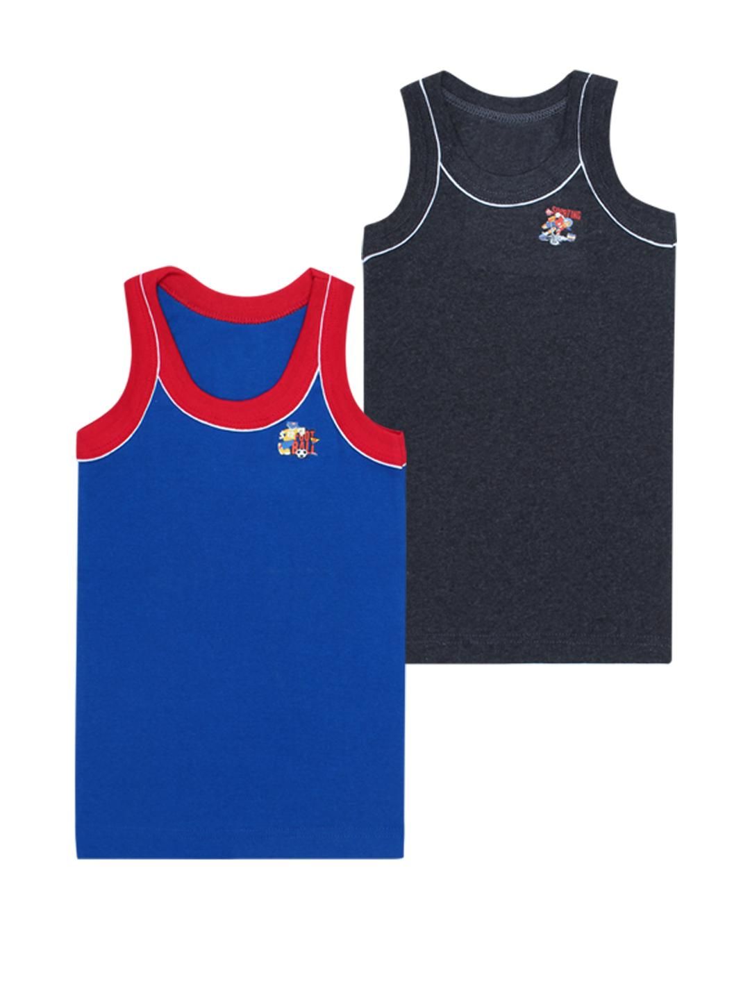 Kritiu Boys Pack of 2 Cotton Basic Innerwear Vests-image-46